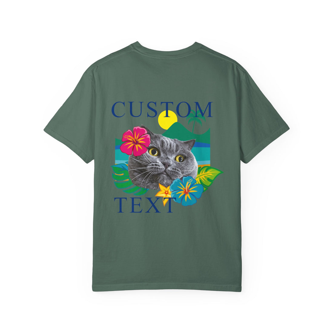 Custom Pet Summer T-Shirt -Tropical Vacation Style Pet Lover Gift