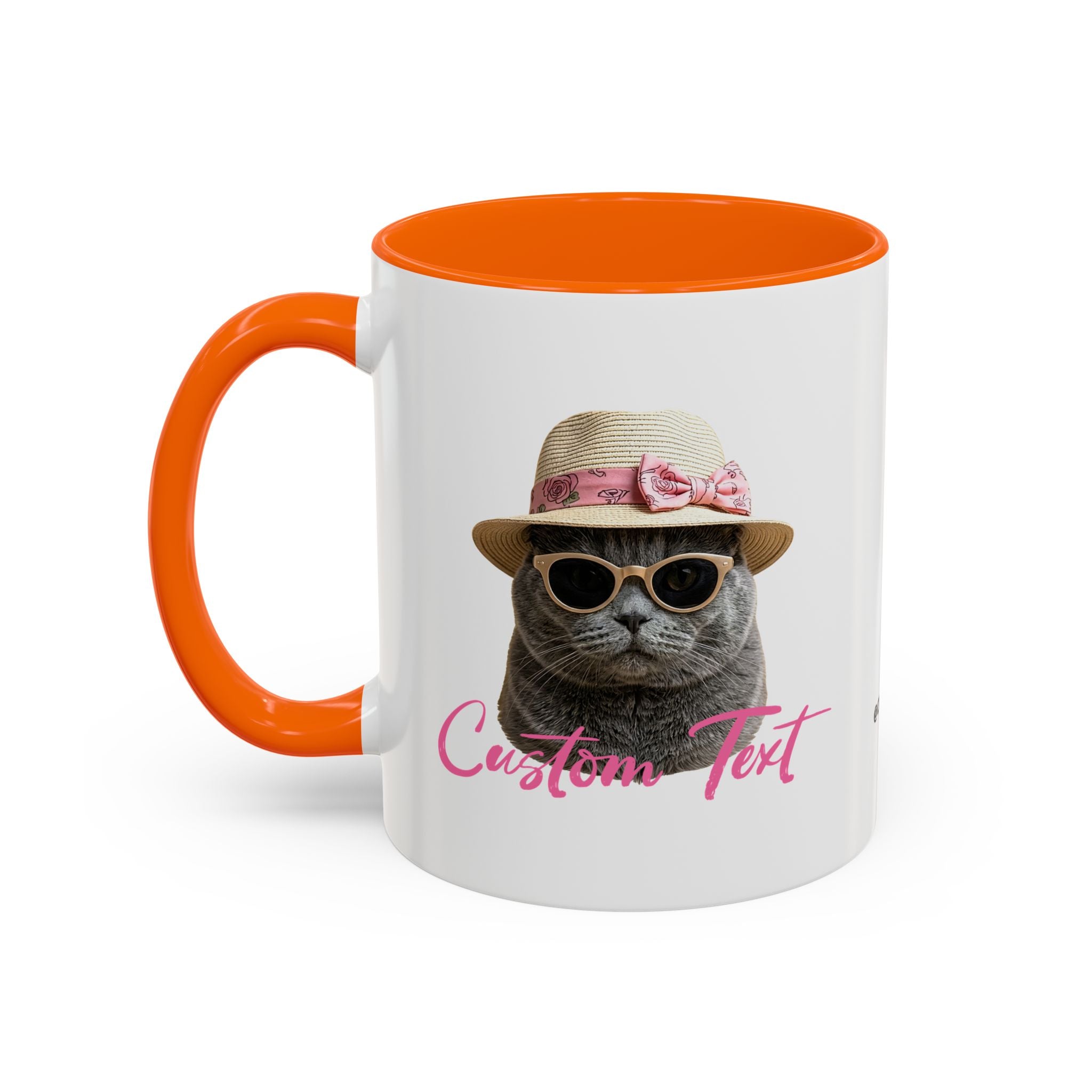 Summer Sunbathing Cat Mug | Personalized Cat Coffee Cup With Custom Text
