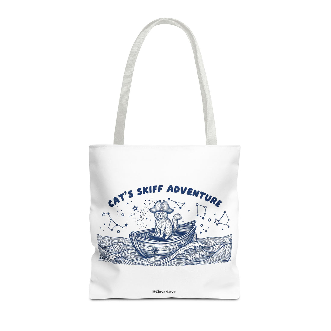 Cat's Skiff Adventure Tote Bag | Vintage Nautical Ocean Canvas Bag