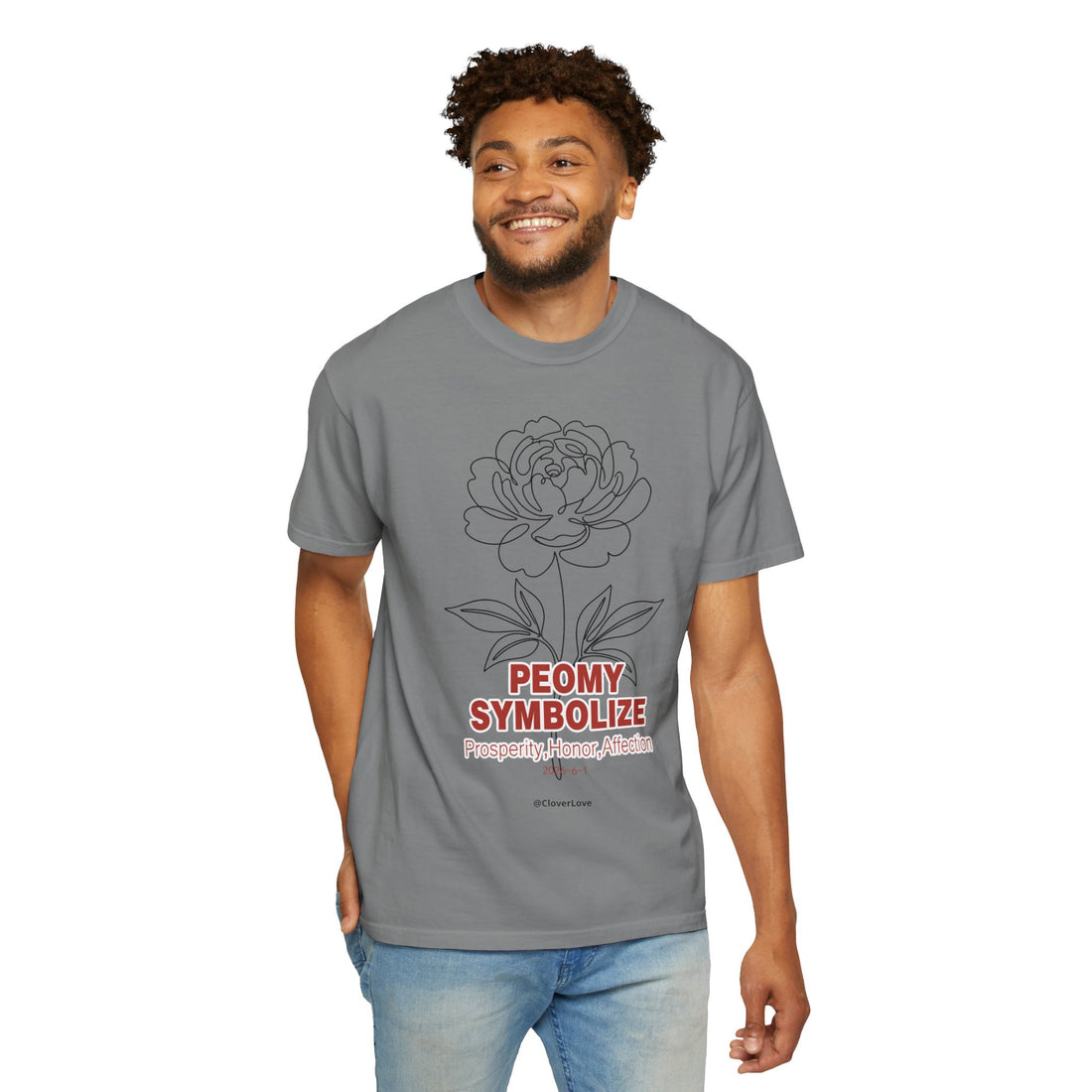 Peony Flower T-Shirt - Elegant Botanical Graphic Shirt for Flower Lovers
