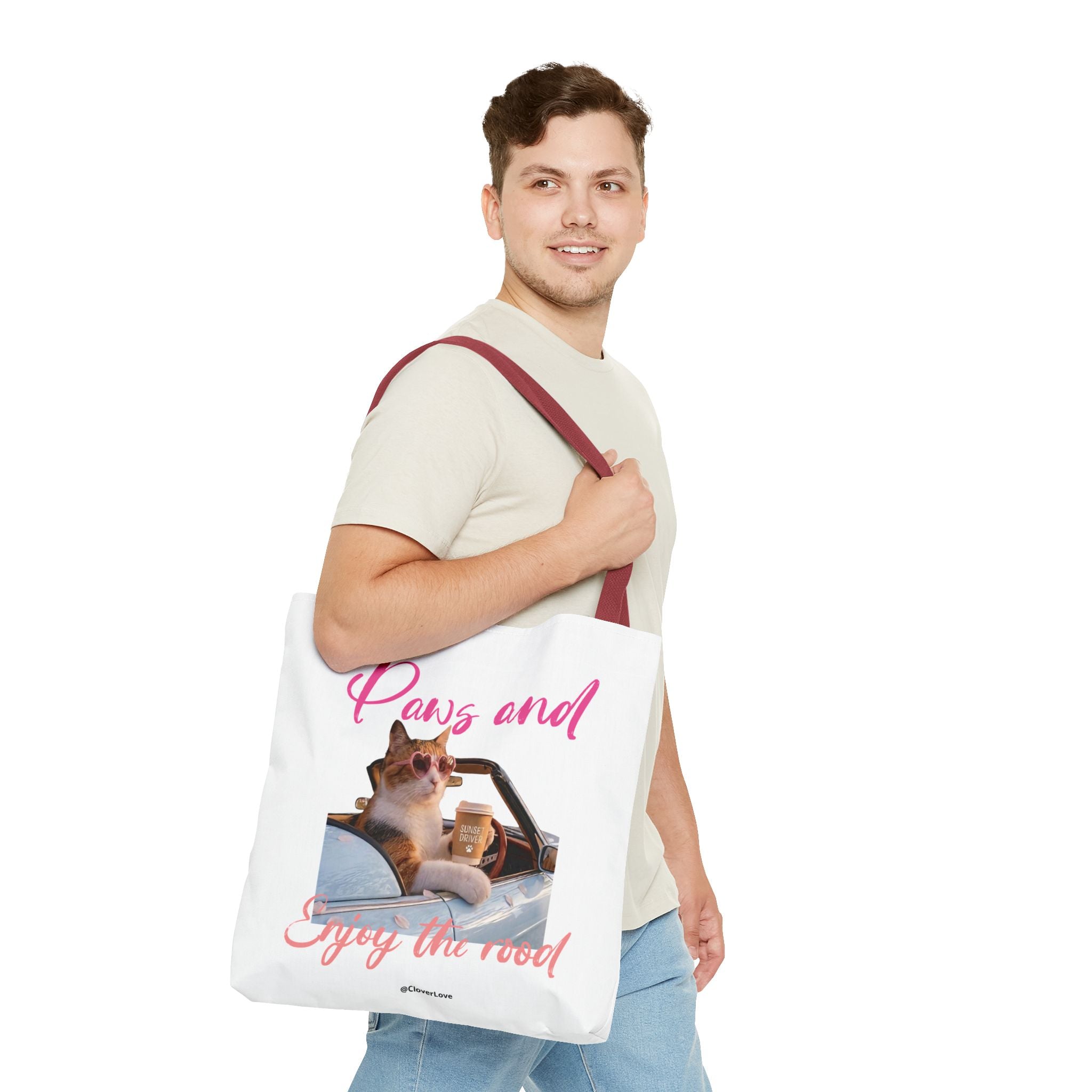 Cute Cat Tote Bag | Custom Cat Photo Personalized Canvas Bag