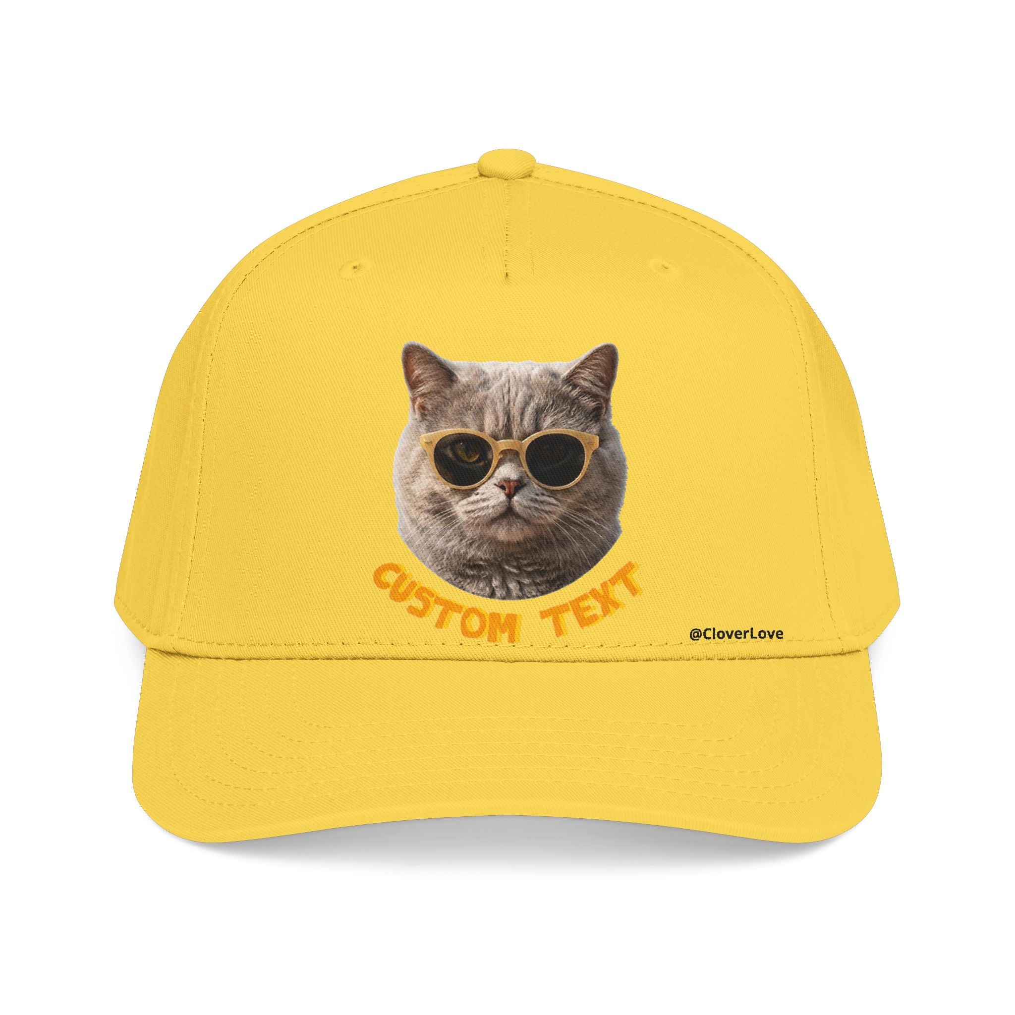 Custom Cat Baseball Cap, Personalized Summer Cat Hat with Sunglasses, Cute Pet Lover Gift