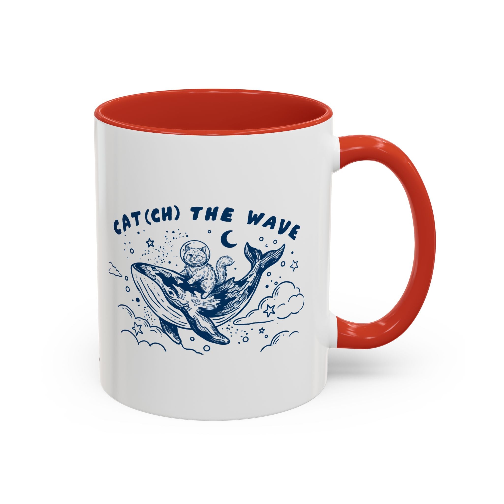 Cat's Wave Adventure Mug - Cute Cat Whale Ocean Coffee Cup