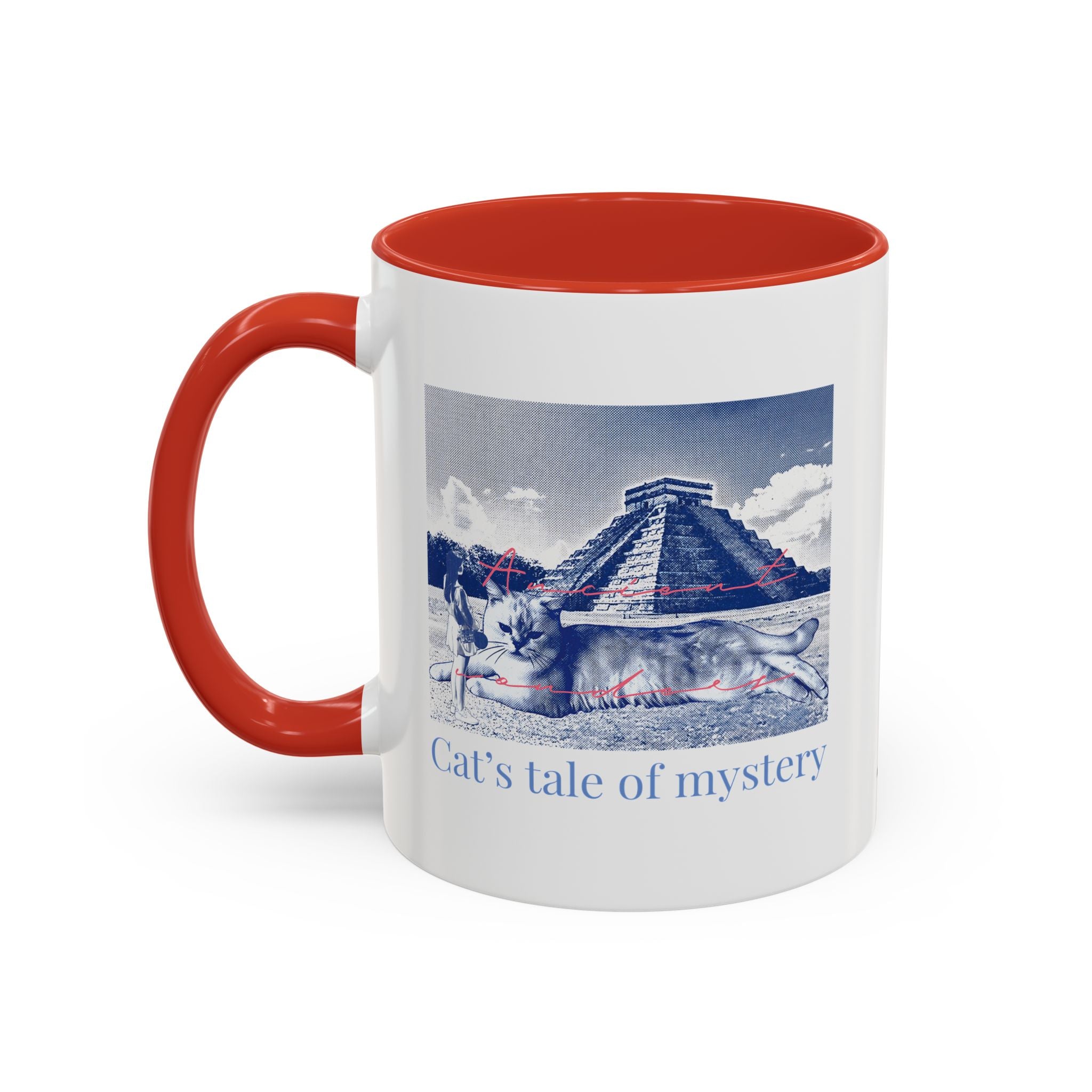 Chichen Itza Cat Travel Mug - Mexico Landmark Coffee Cup for Cat Lovers