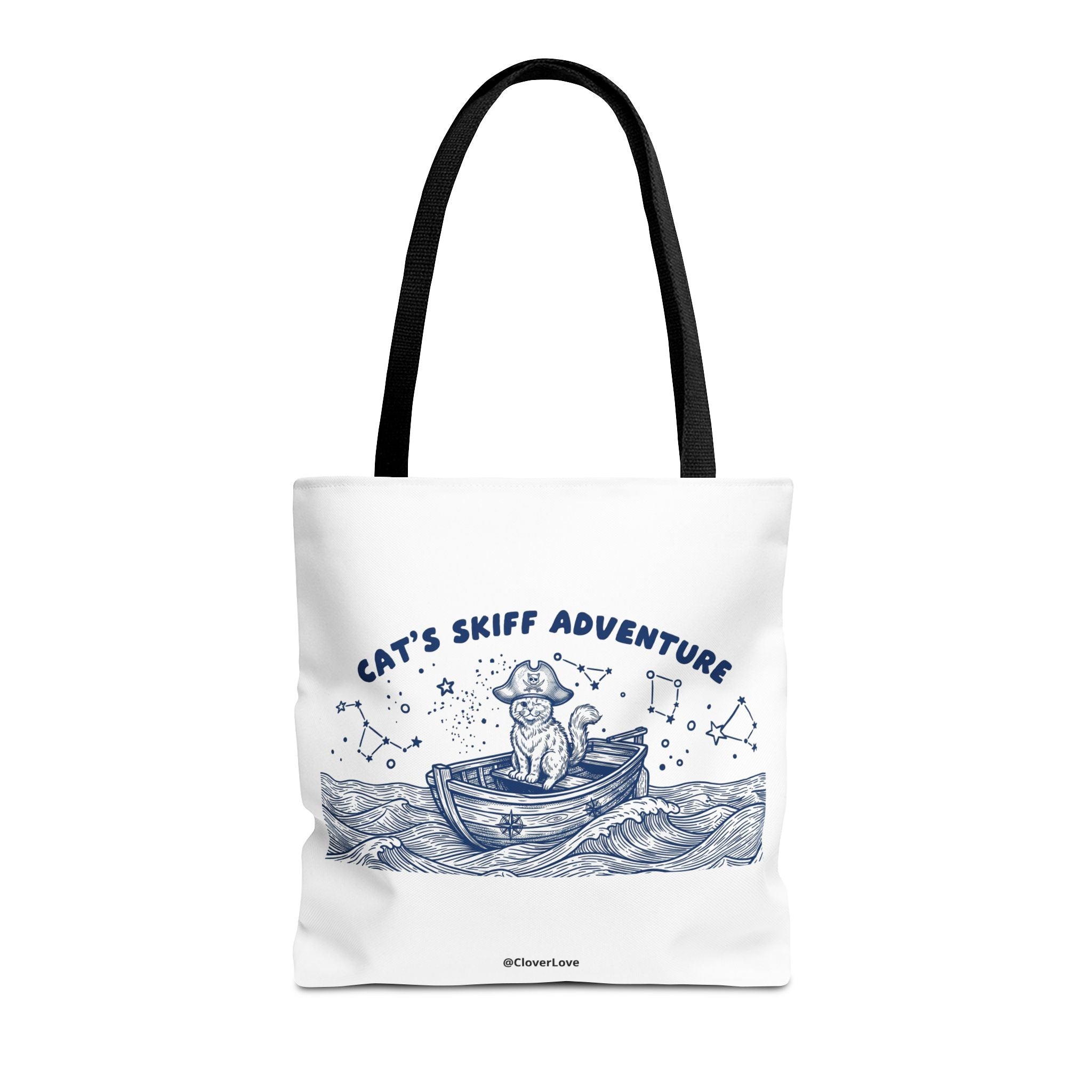 Cat's Skiff Adventure Tote Bag | Vintage Nautical Ocean Canvas Bag
