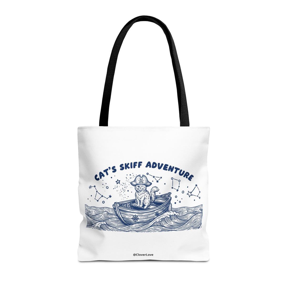 Cat's Skiff Adventure Tote Bag | Vintage Nautical Ocean Canvas Bag