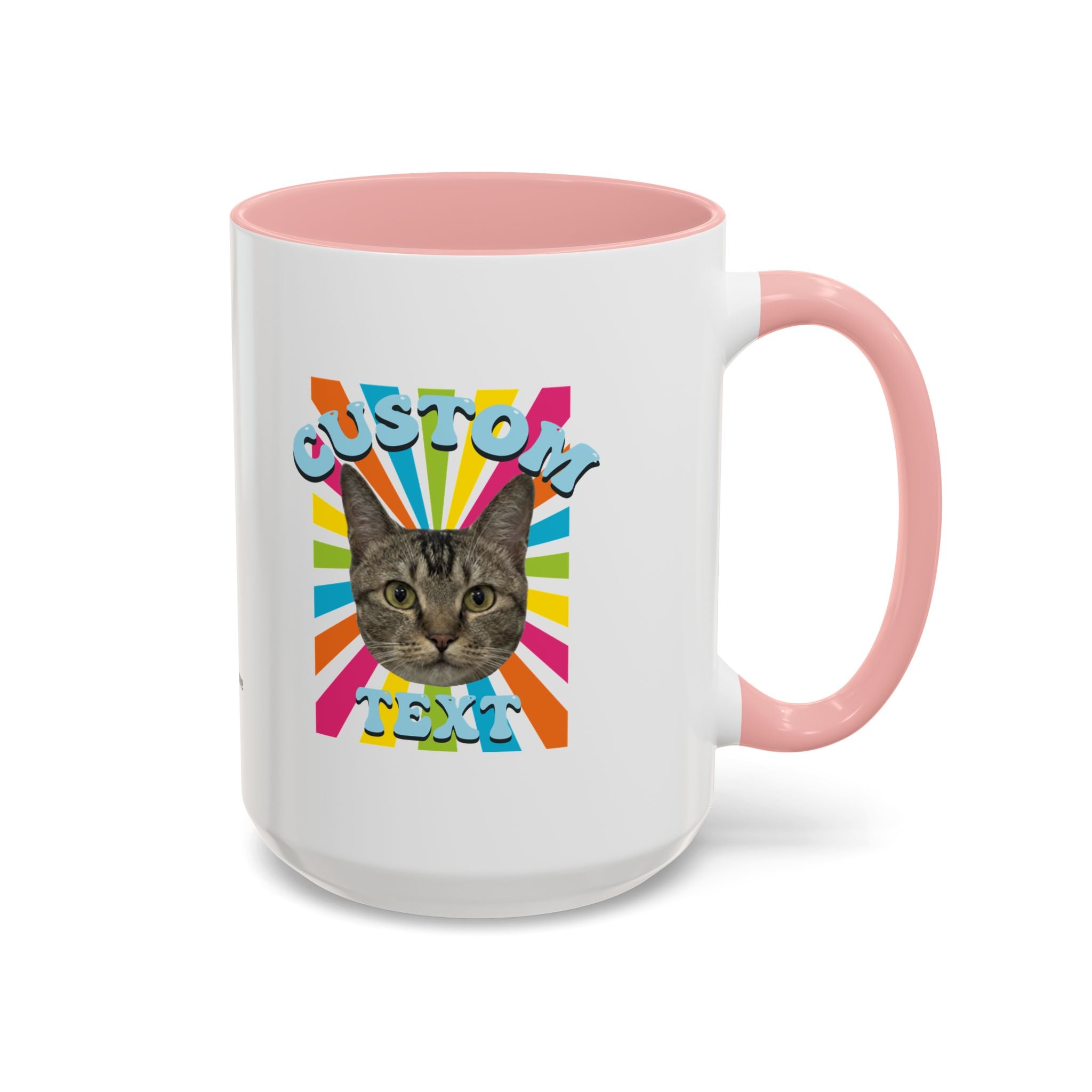Retro Custom Cat Mug | Personalized Pet Photo Coffee Cup With Custom Text