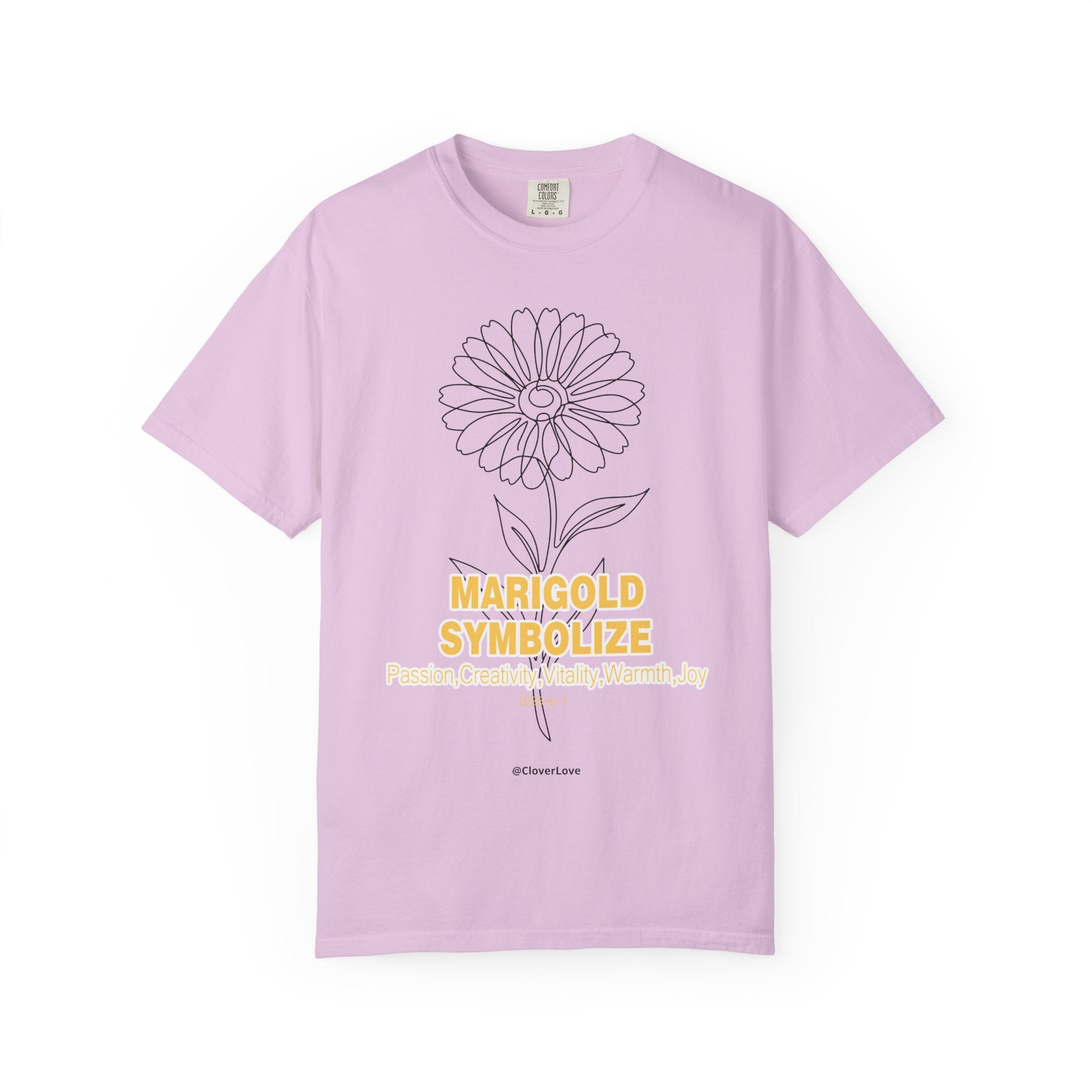 Marigold Flower T-Shirt - Botanical Graphic Shirt for Flower Lovers