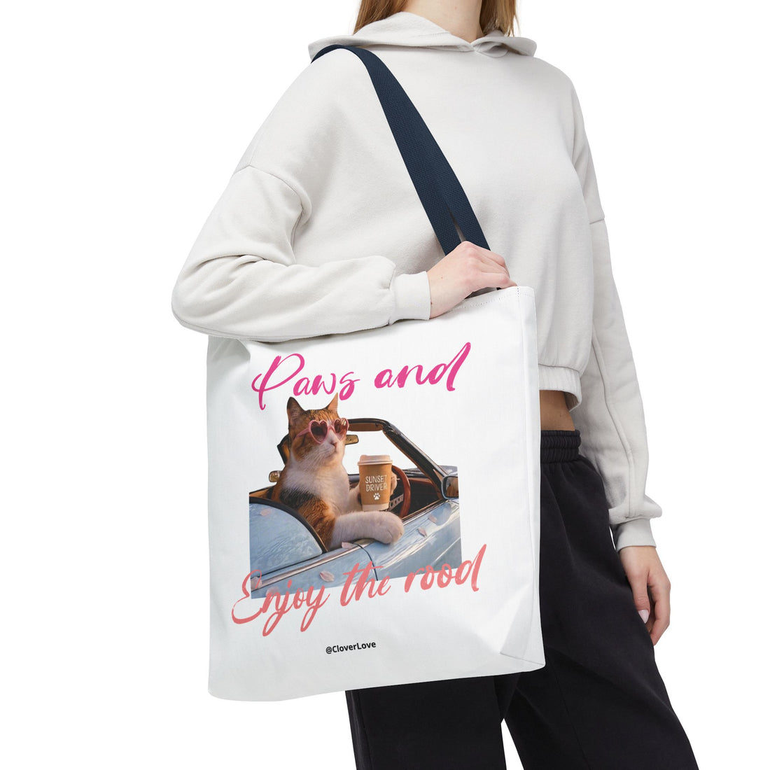 Cute Cat Tote Bag | Custom Cat Photo Personalized Canvas Bag