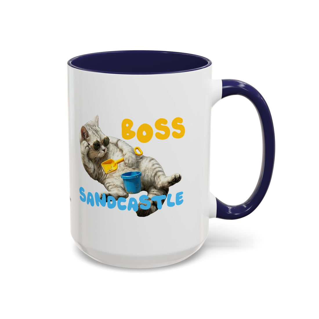 Funny Summer Cat Mug | Personalized Beach Cat Coffee Cup With Custom Text