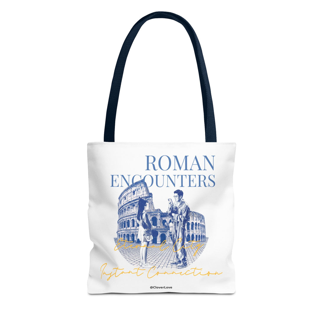 Roman Encounter Travel Tote Bag | Vintage Italy Rome Colosseum Canvas Tote Bag for Travel Lovers
