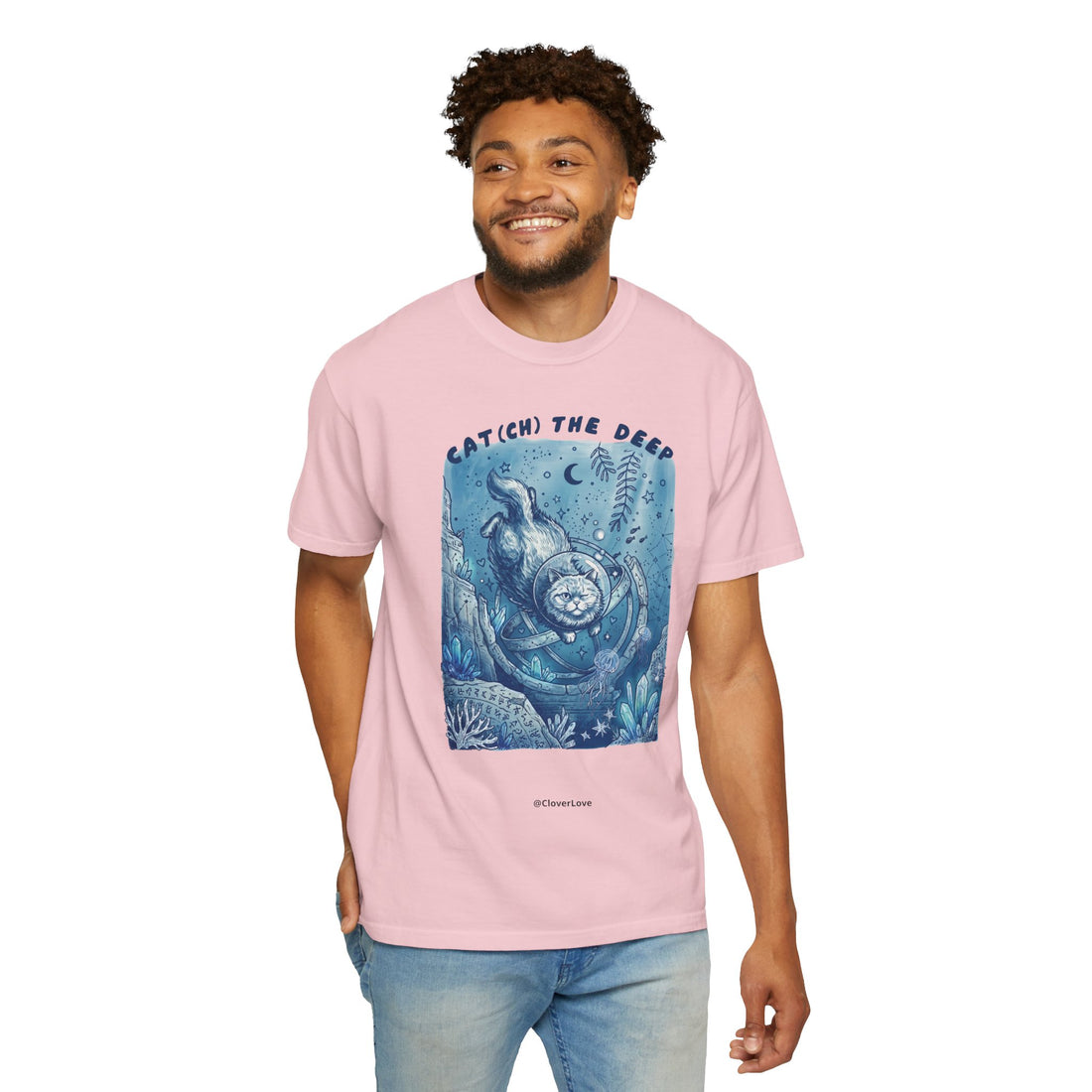 Cat(ch) The Deep Sea T-Shirt - Deep Ocean Fantasy Shirt for Cat Lovers