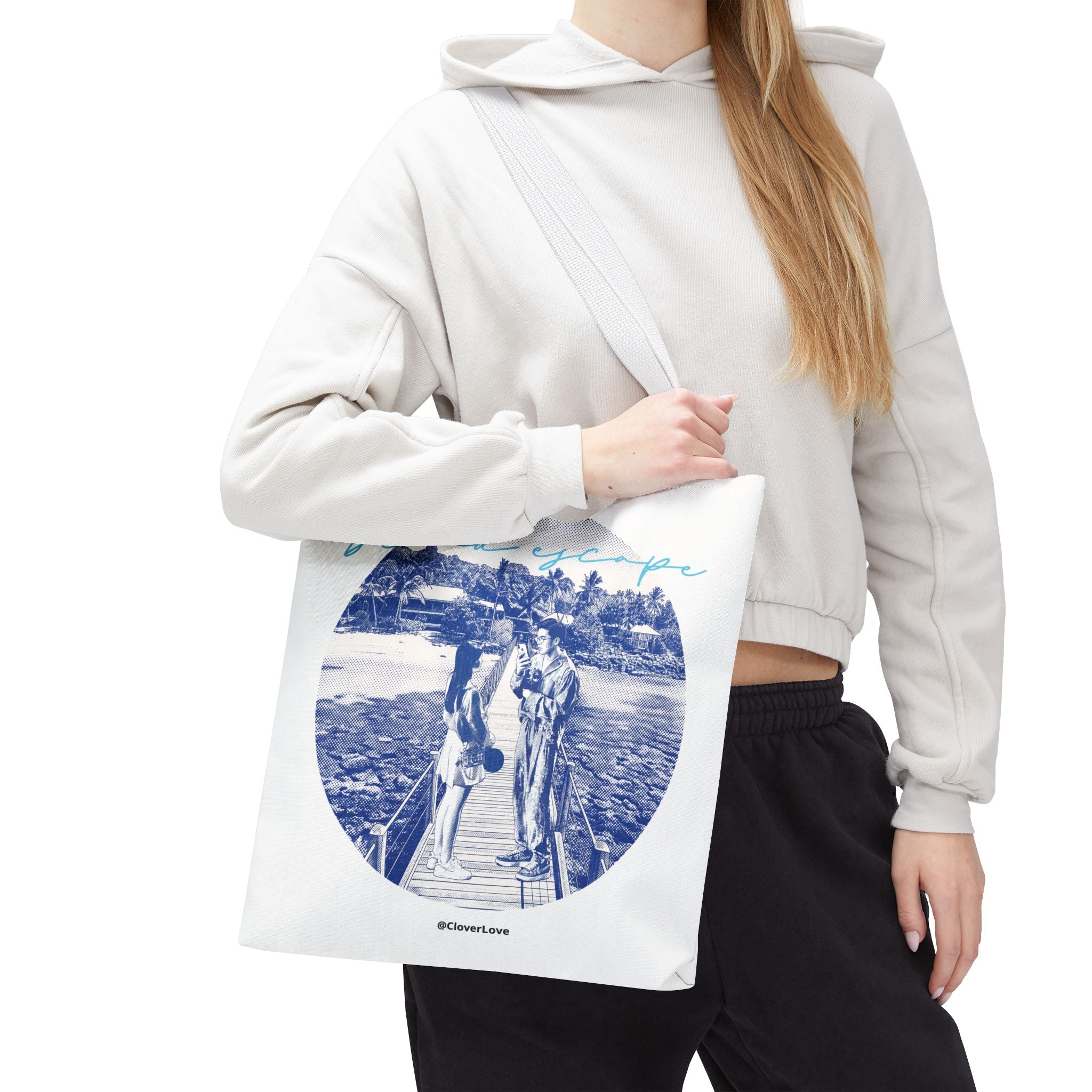 Island Escape Tote Bag | Vintage Beach Travel Canvas Bag