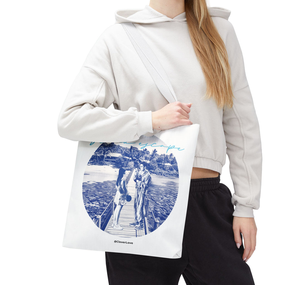 Island Escape Tote Bag | Vintage Beach Travel Canvas Bag