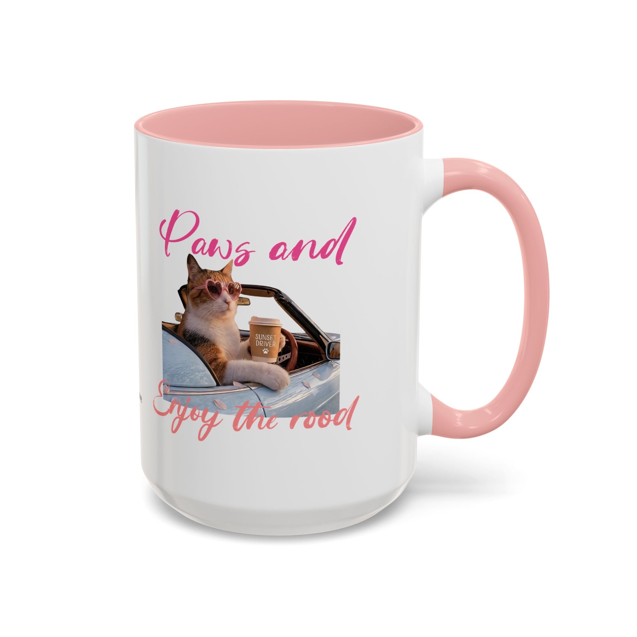 Road Trip Cat Mug | Personalized Summer Cat Coffee Cup With Custom Text