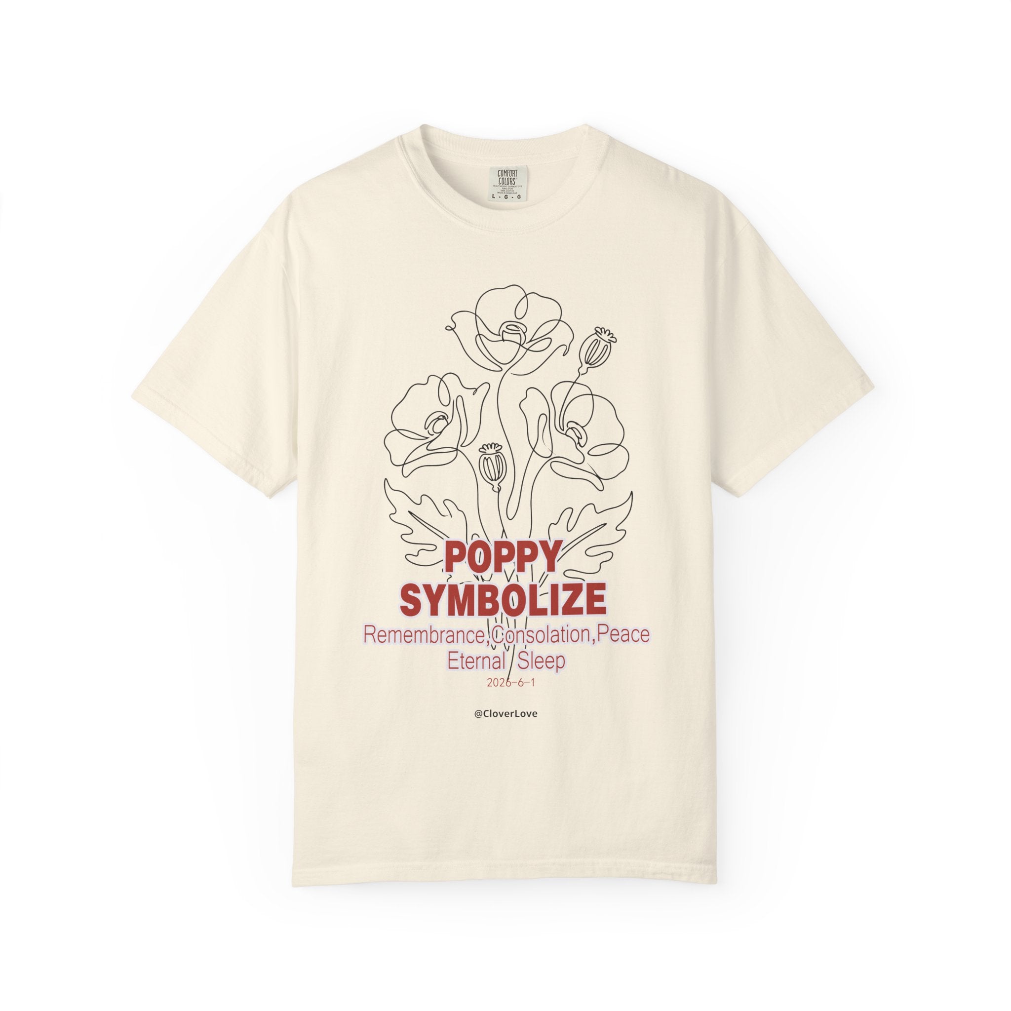 Poppy Flower T-Shirt - Memorial Botanical Graphic Shirt for Flower Lovers