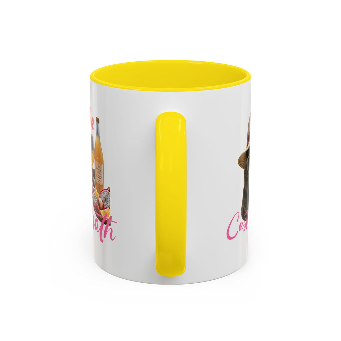 Summer Sunbathing Cat Mug | Personalized Cat Coffee Cup With Custom Text