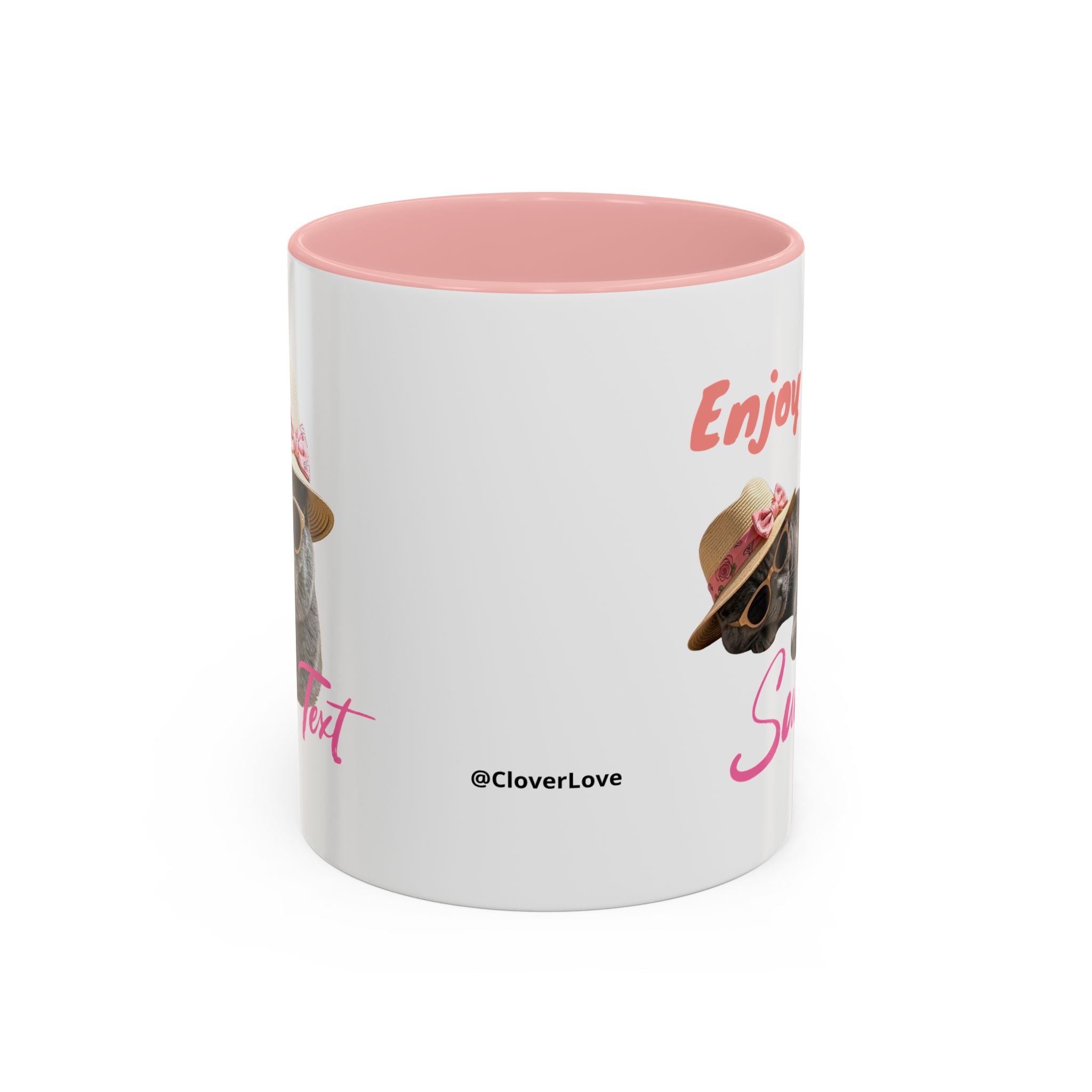 Summer Sunbathing Cat Mug | Personalized Cat Coffee Cup With Custom Text