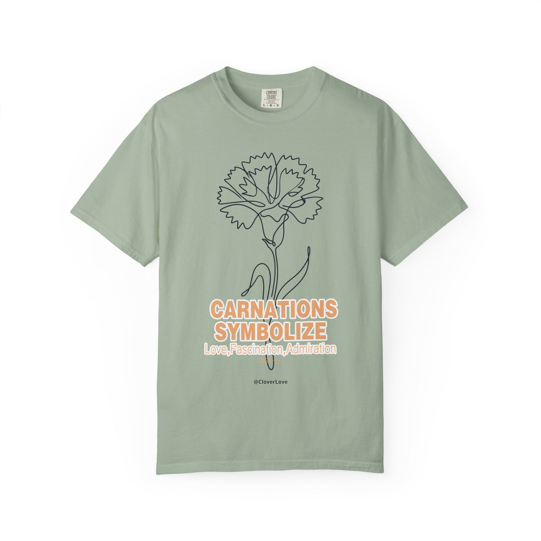 Carnation Flower T-Shirt - Birth Flower Shirt for Women, Flower Lover Gift