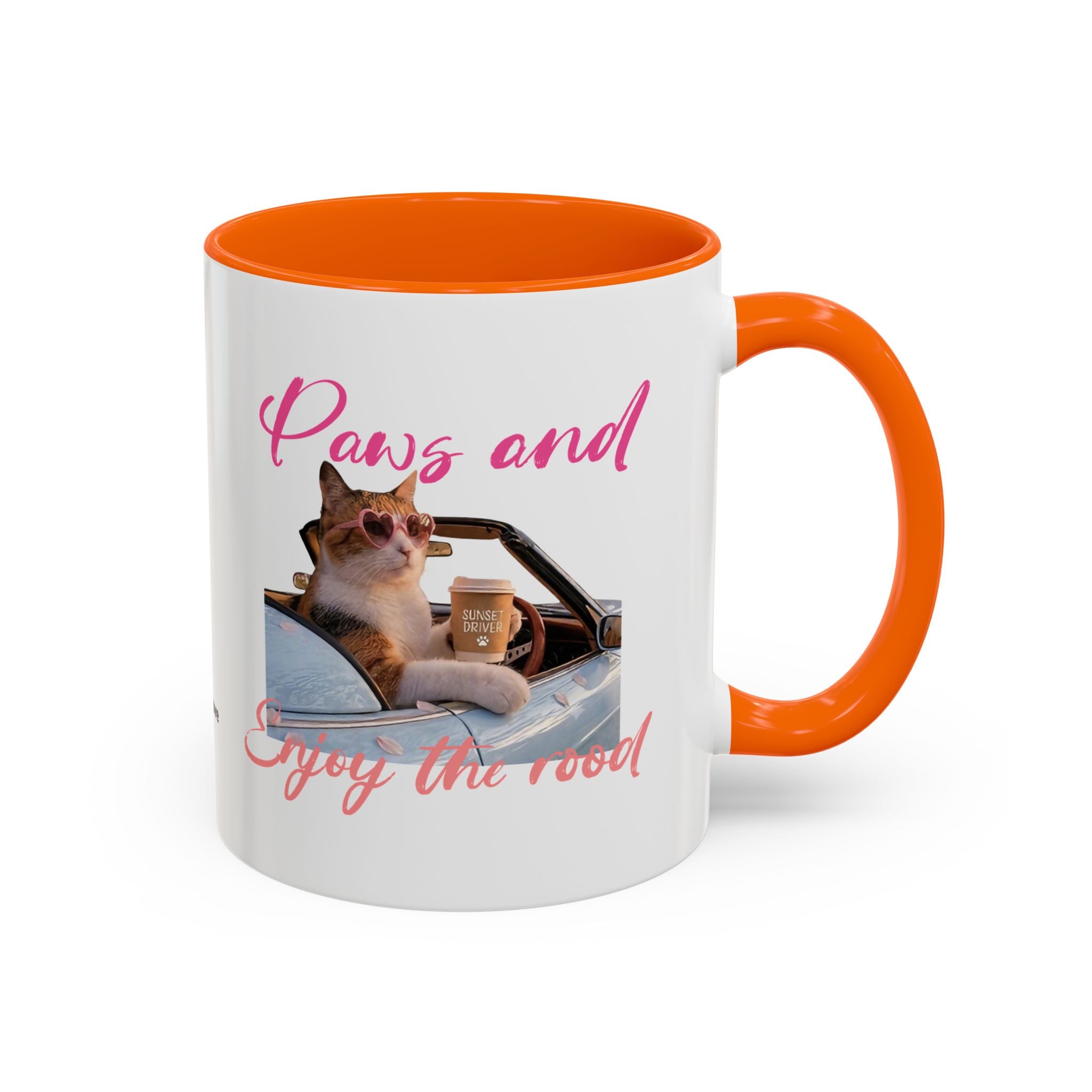 Road Trip Cat Mug | Personalized Summer Cat Coffee Cup With Custom Text
