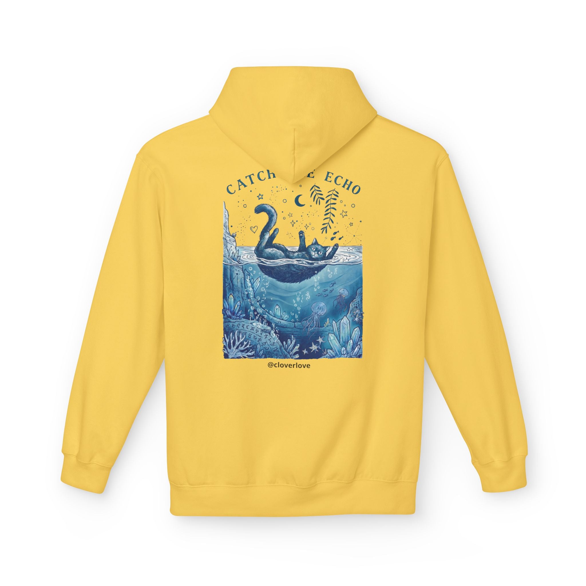 Katzen-Ozean-Abenteuer-Kapuzenpullover | Vintage Unterwasser-Grafik-Sweatshirt
