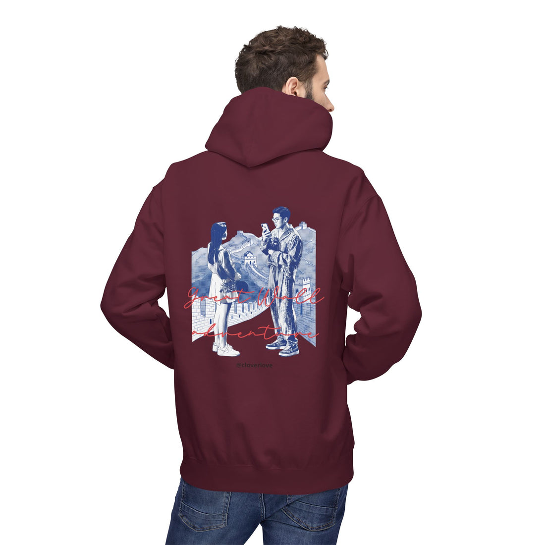 Abenteuer-Kapuzenpulli "Große Mauer" – Sommer-Fernweh-Sweatshirt