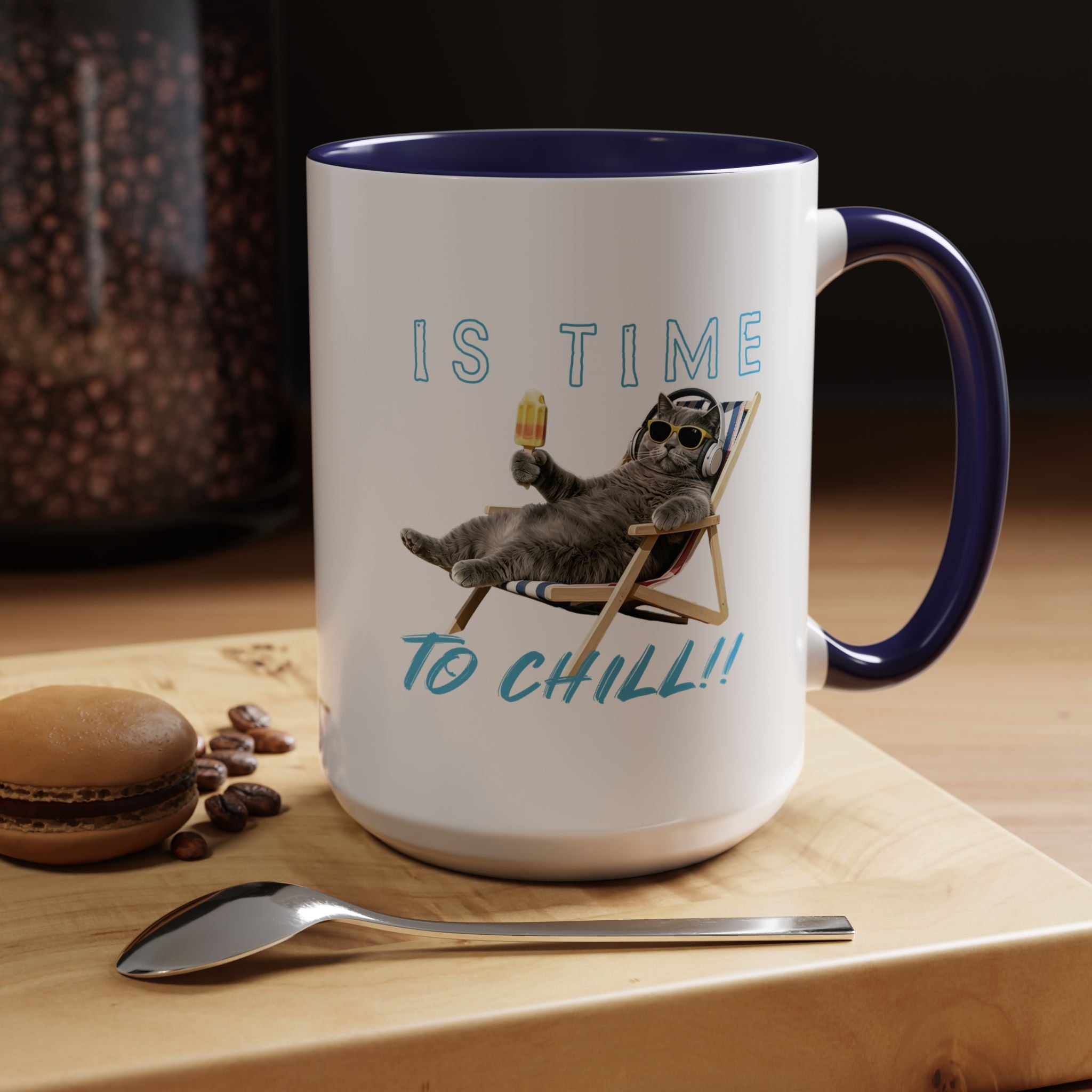 Chill Cat Sommerbecher | Personalisierte Katzenfoto-Kaffeetasse mit individuellem Text
