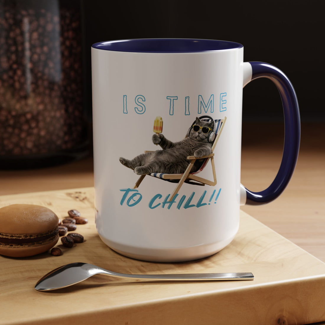 Chill Cat Sommerbecher | Personalisierte Katzenfoto-Kaffeetasse mit individuellem Text