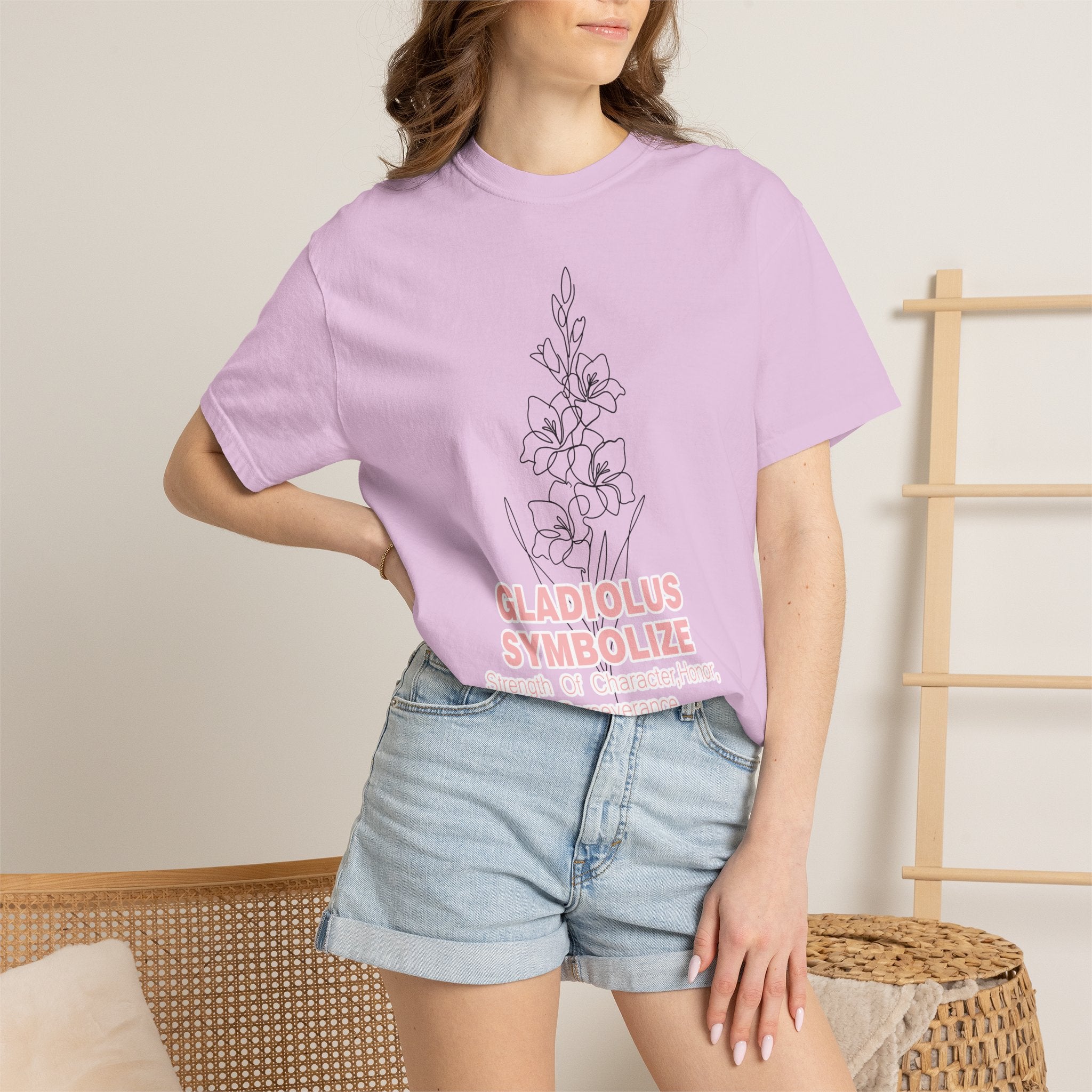 Gladiolus Flower T-Shirt - Inspirational Botanical Graphic Shirt for Flower Lovers