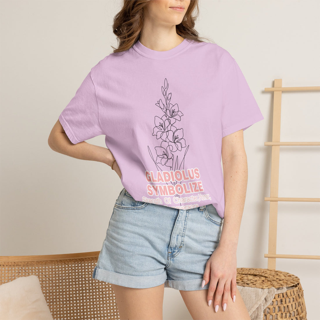 Gladiolus Flower T-Shirt - Inspirational Botanical Graphic Shirt for Flower Lovers
