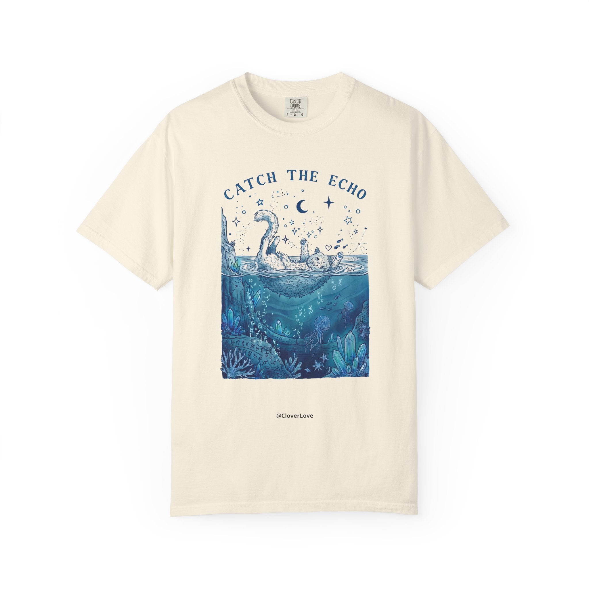 Catch The Echo Cat T-Shirt - Vintage Fantasy Animal Shirt for Cat Lovers