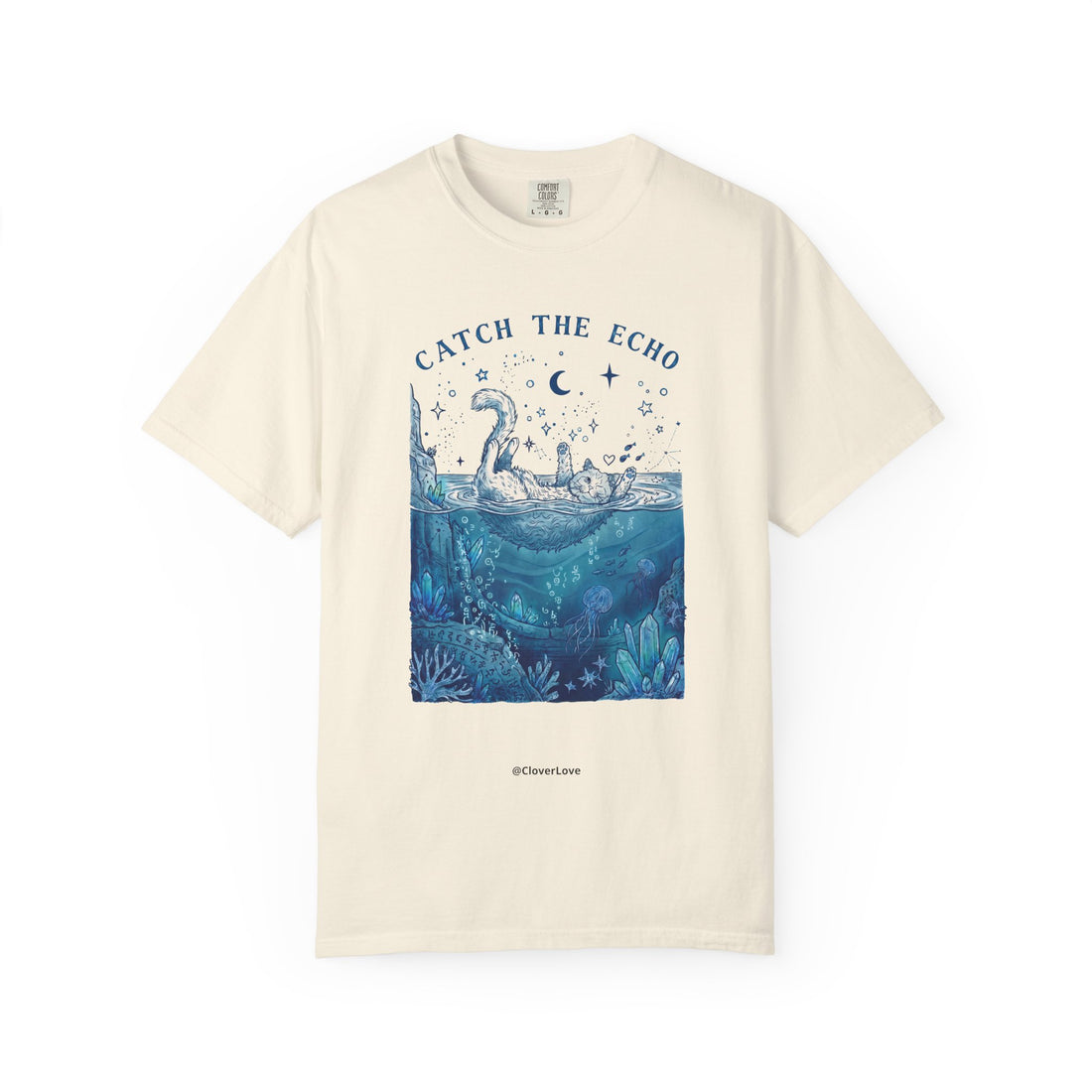 Catch The Echo Cat T-Shirt - Vintage Fantasy Animal Shirt for Cat Lovers