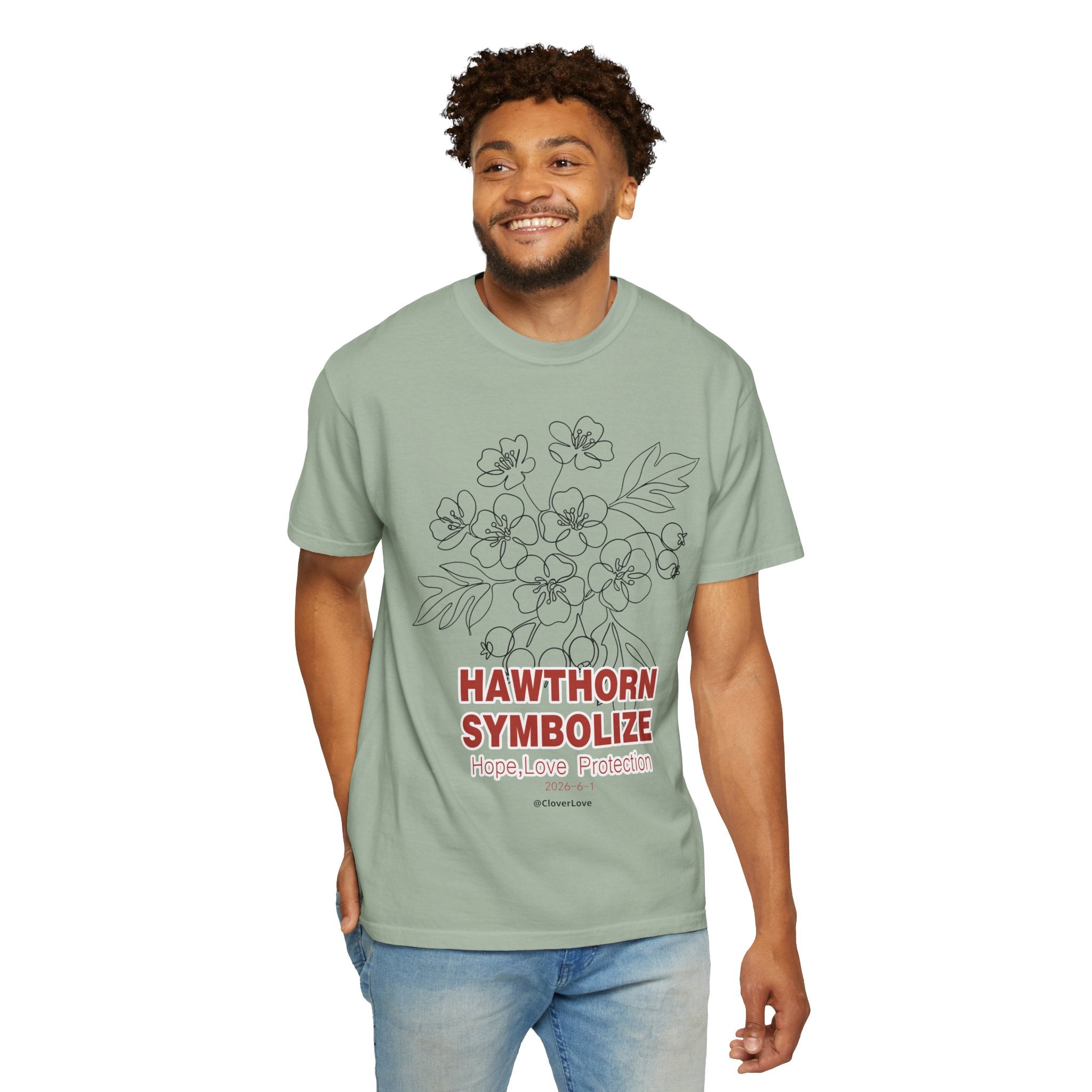 Hawthorn Flower T-Shirt - Botanical Graphic Shirt for Flower Lovers