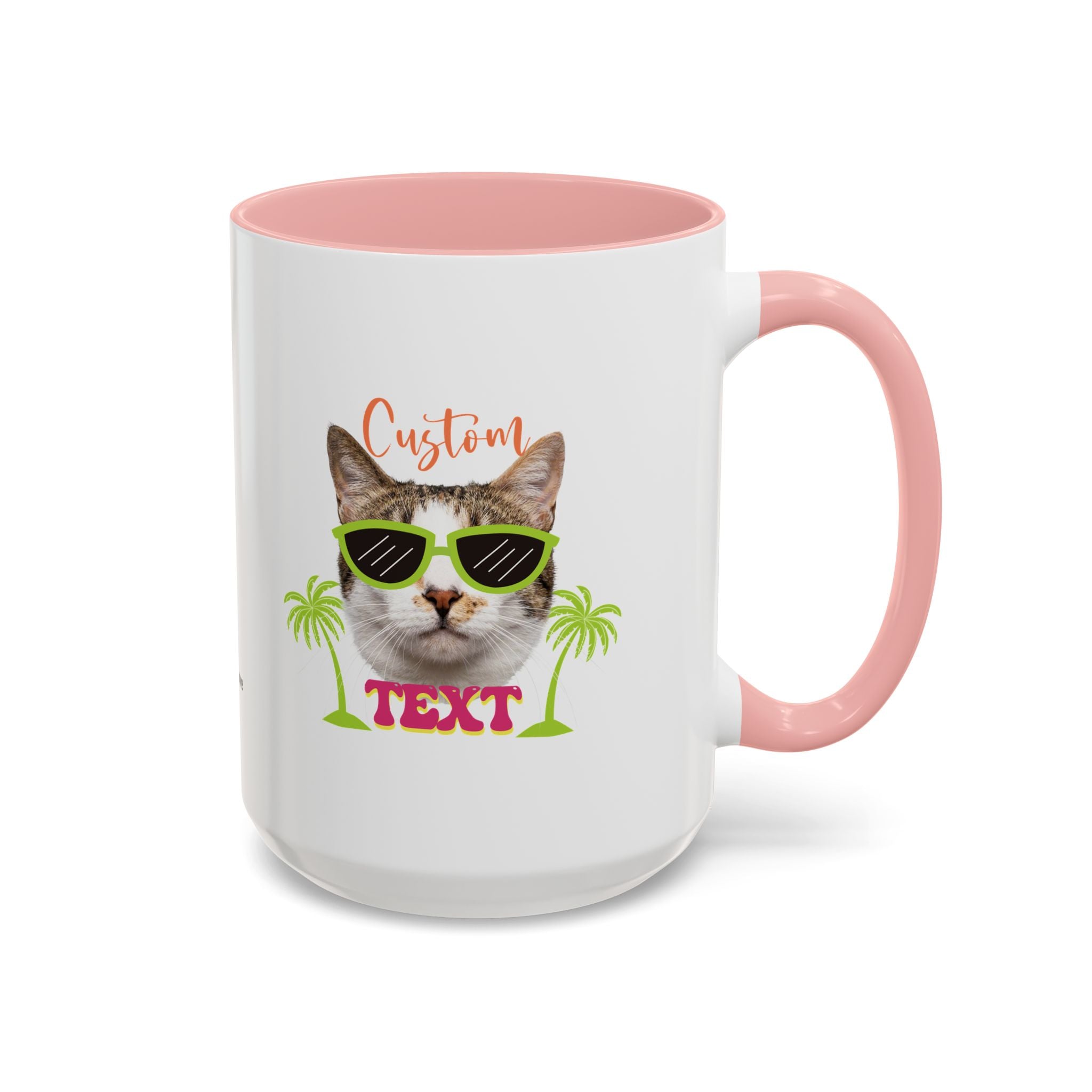Cool Cat Summer Mug | Personalized Cat Photo Coffee Cup With Custom Text