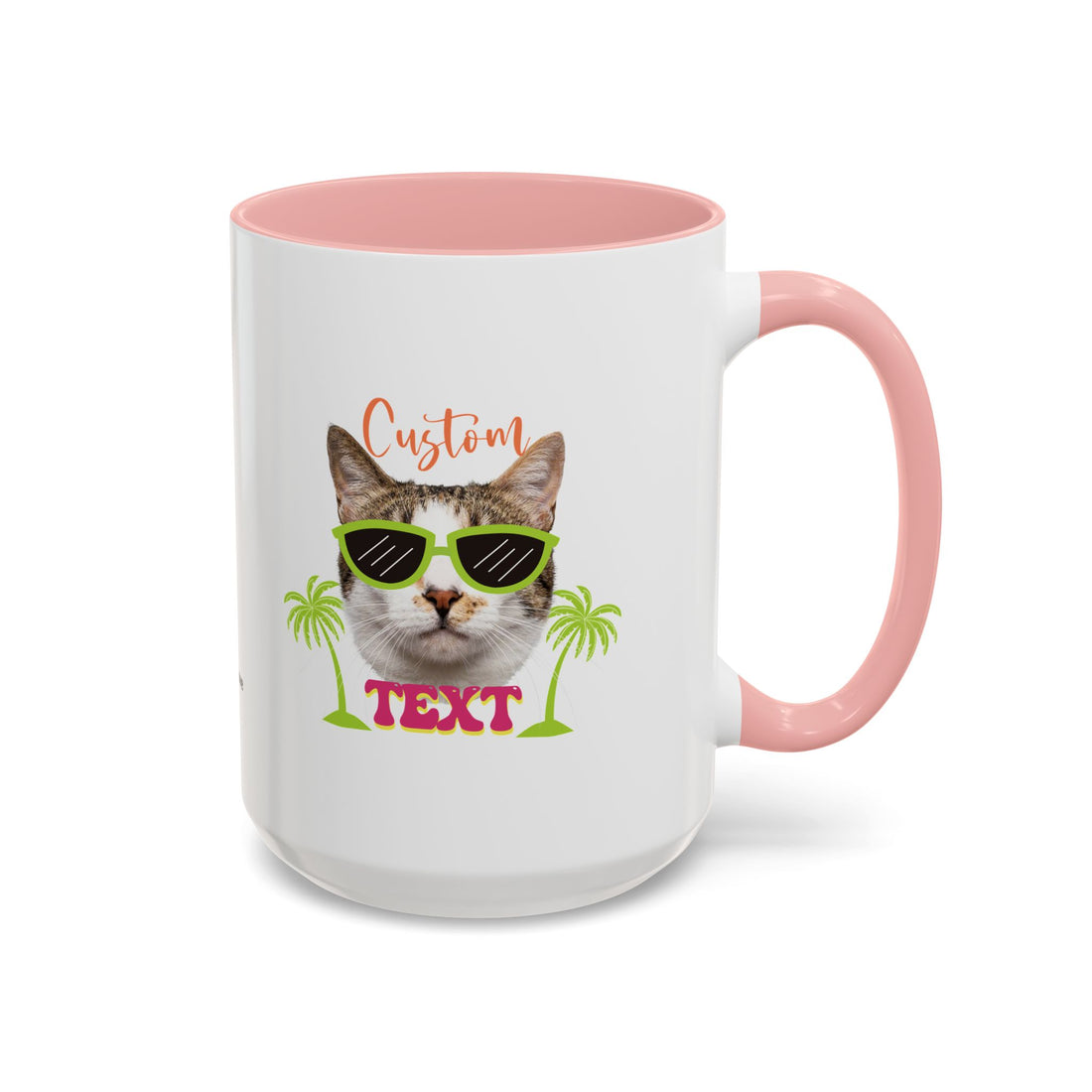 Cool Cat Summer Mug | Personalized Cat Photo Coffee Cup With Custom Text
