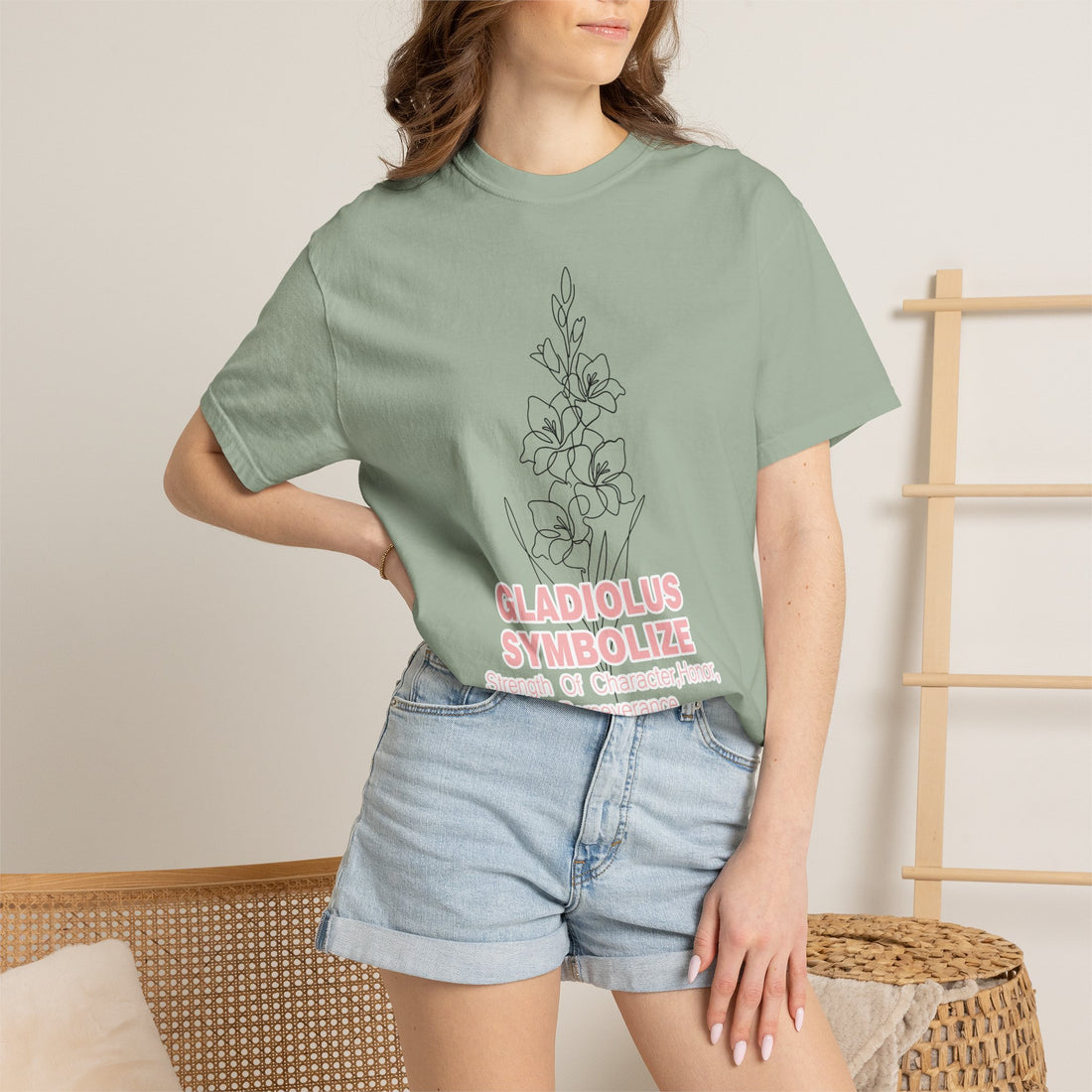 Gladiolus Flower T-Shirt - Inspirational Botanical Graphic Shirt for Flower Lovers
