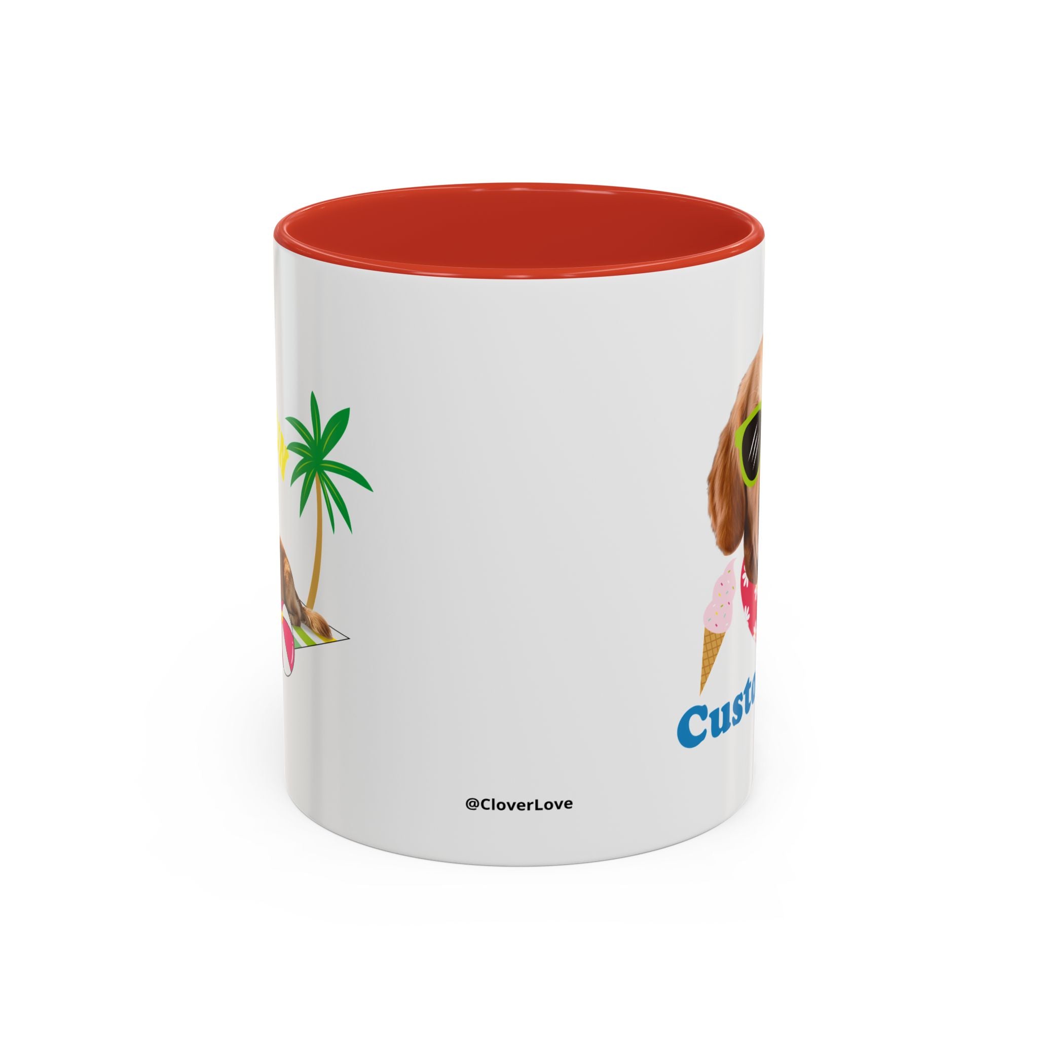 Süße Sommer Hunde-Tasse | Personalisierte Hunde-Foto-Kaffeetasse mit individuellem Text