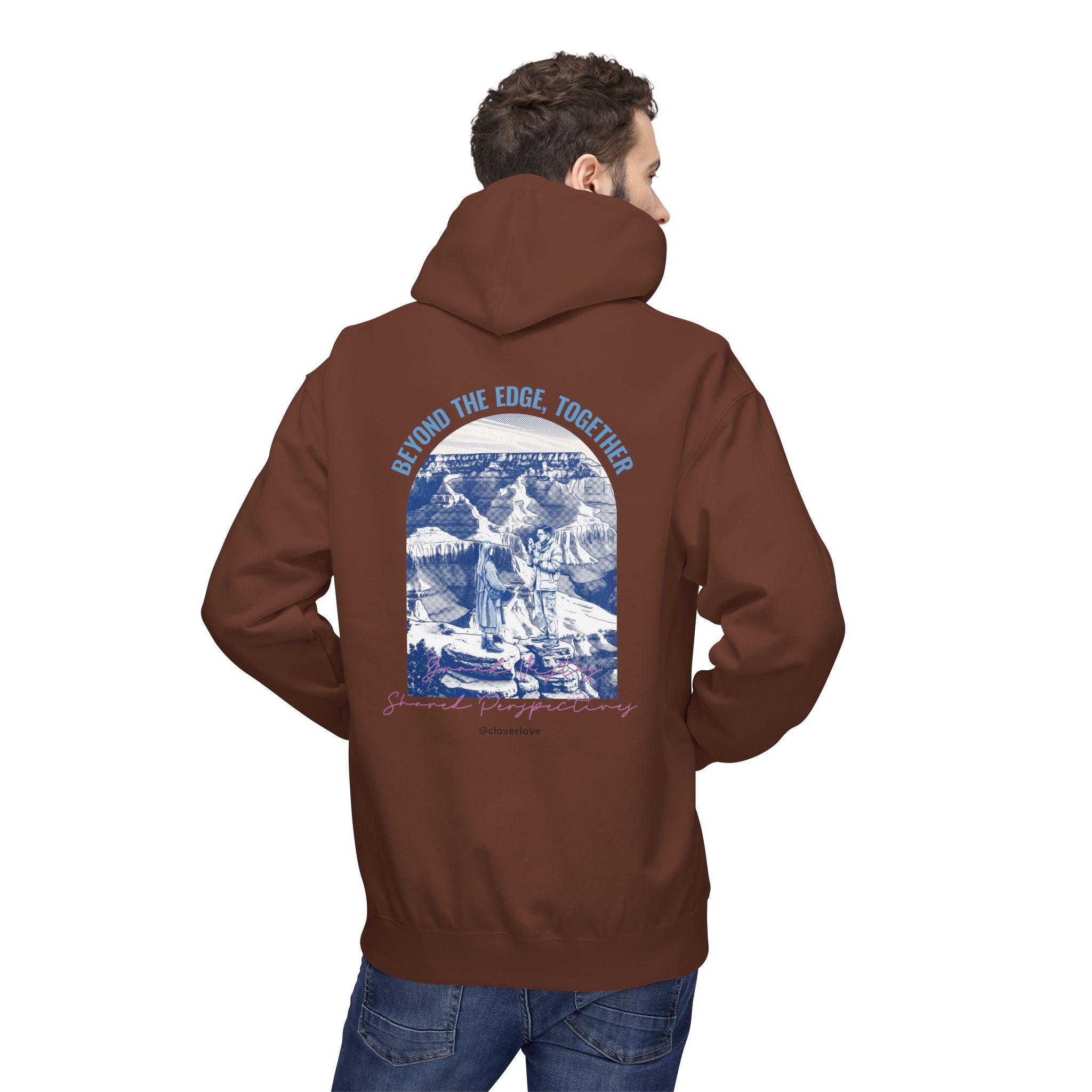 Beyond The Horizon Personalisierter Reise-Hoodie, Landschaftswahrzeichen Paar Geschenk