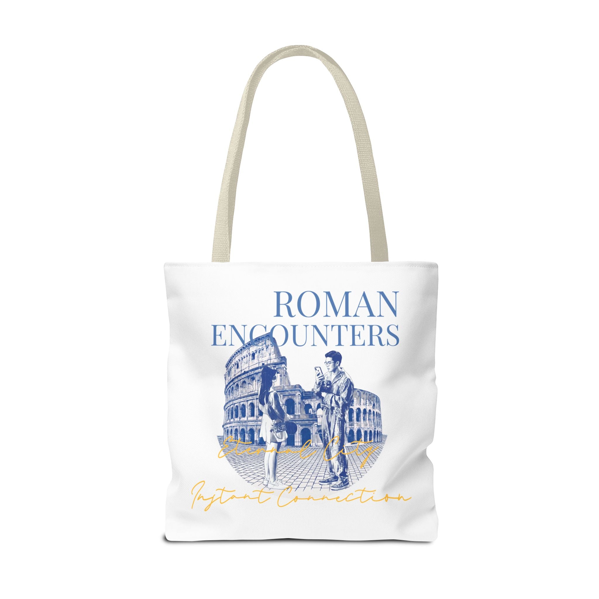 Roman Encounter Travel Tote Bag | Vintage Italy Rome Colosseum Canvas Tote Bag for Travel Lovers