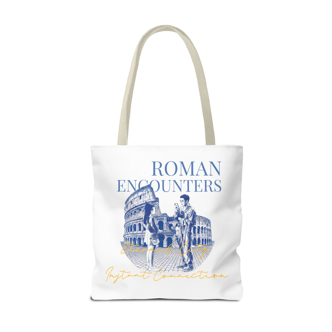 Roman Encounter Travel Tote Bag | Vintage Italy Rome Colosseum Canvas Tote Bag for Travel Lovers