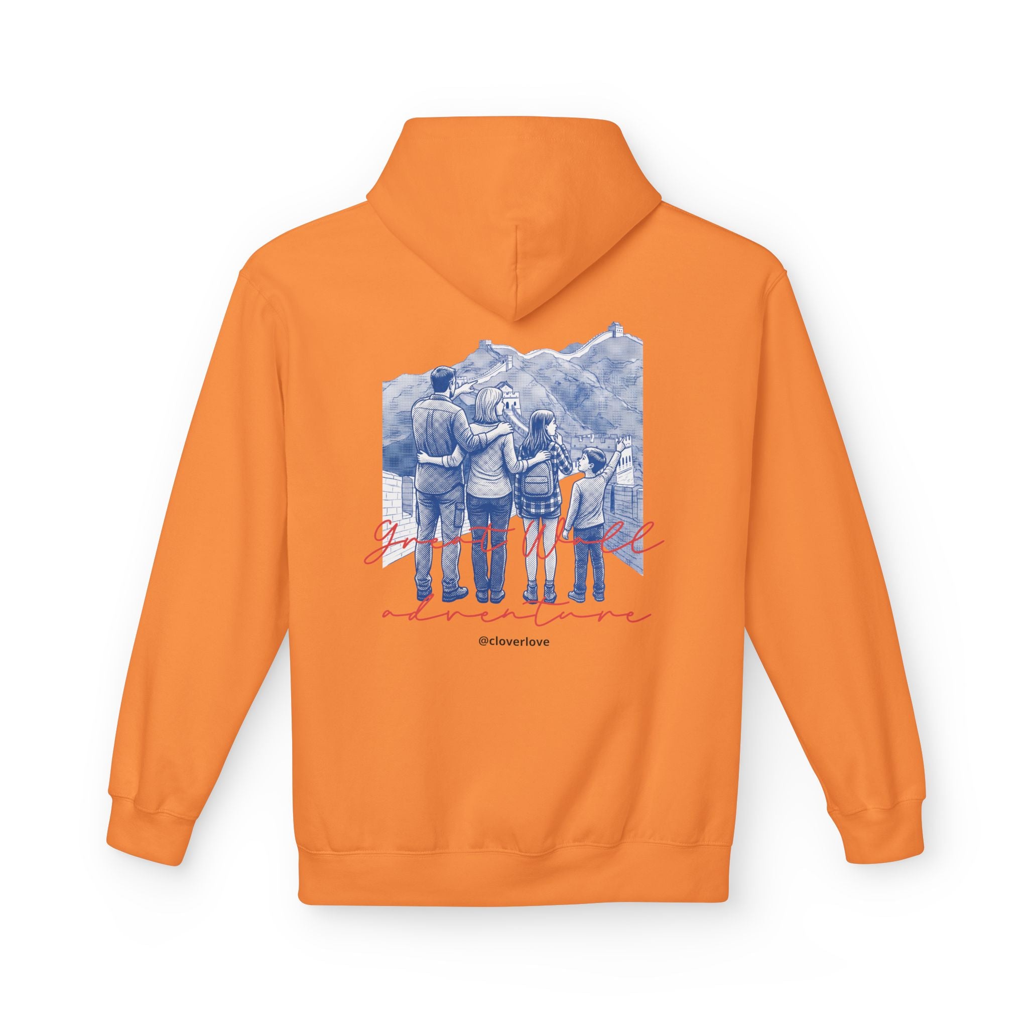 Große Mauer Familienabenteuer Hoodie – Vintage Reise Wahrzeichen Grafik Pullover Sweatshirt