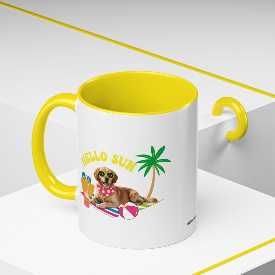 Süße Sommer Hunde-Tasse | Personalisierte Hunde-Foto-Kaffeetasse mit individuellem Text