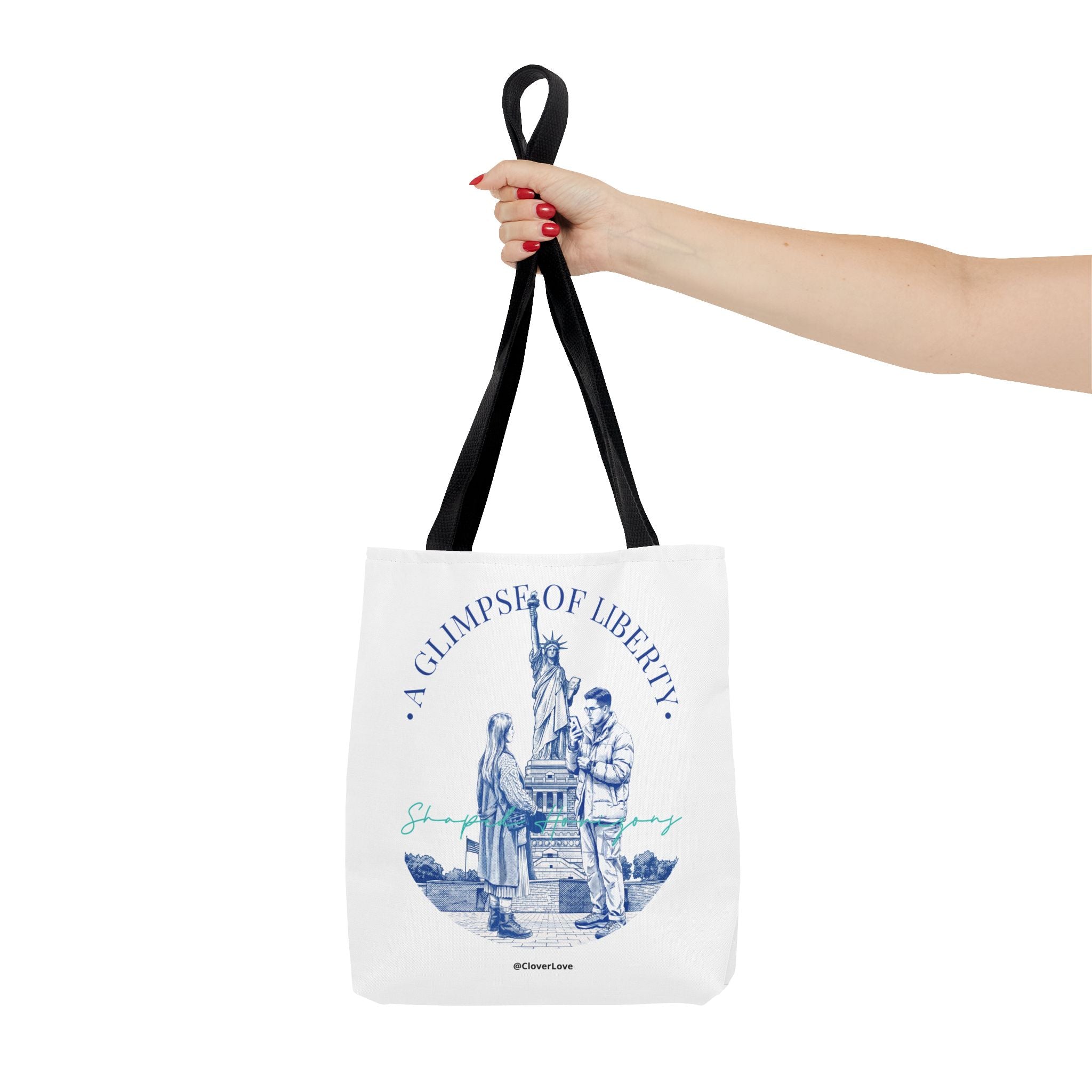 A Glimpse Of Liberty Travel Tote Bag | Statue of Liberty New York Canvas Tote Bag