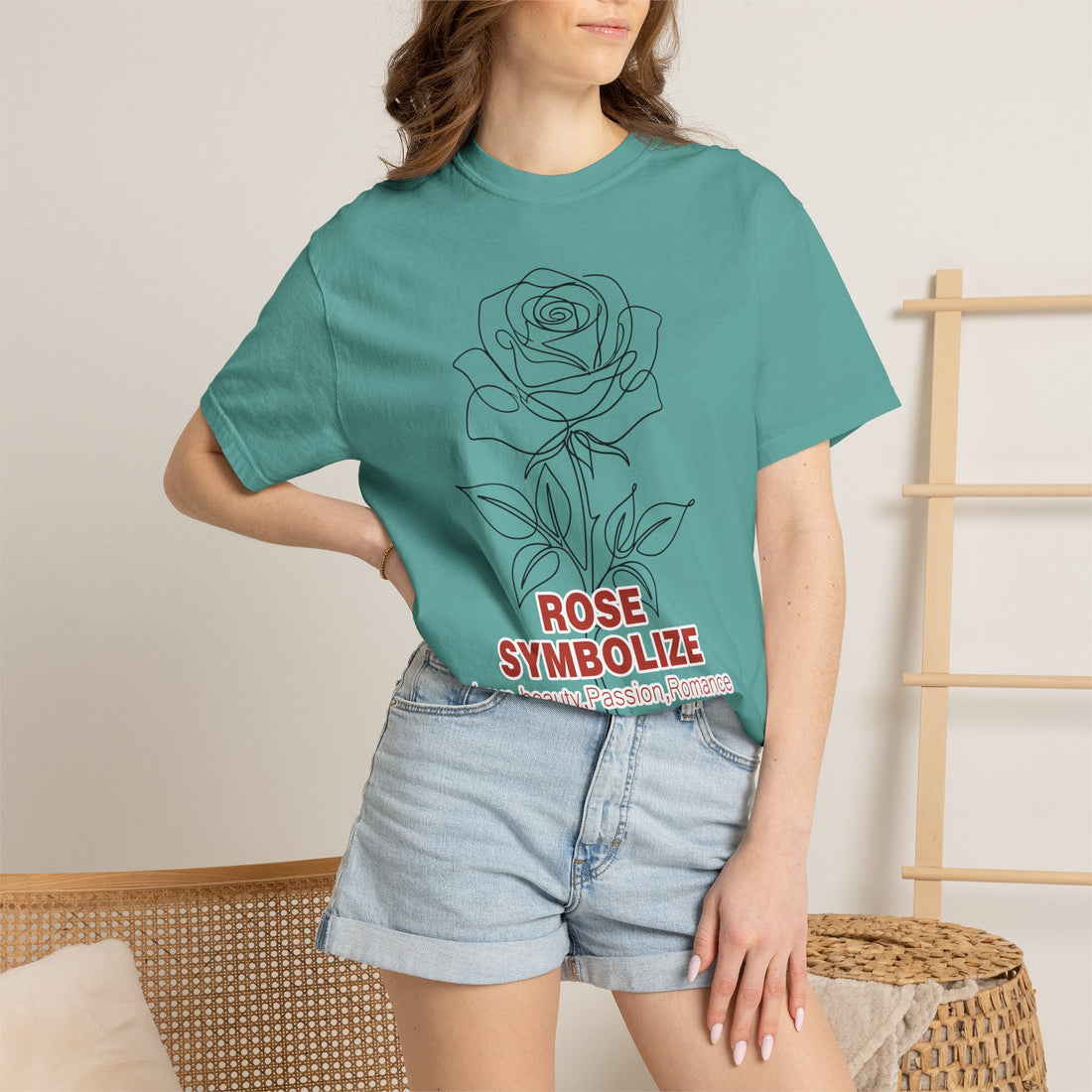 Rose Flower T-Shirt - Romantic Botanical Graphic Shirt for Flower Lovers