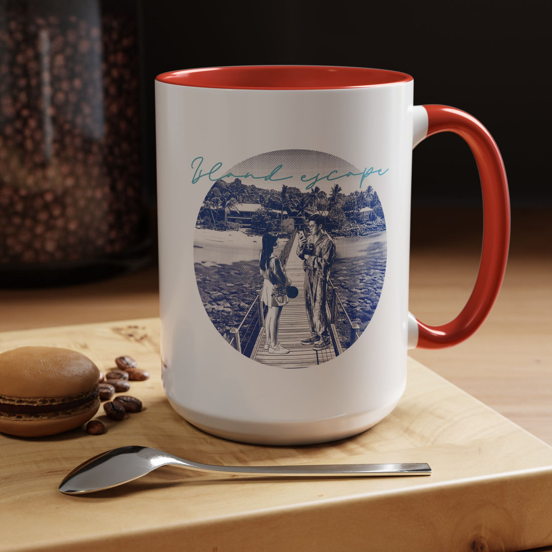 Island Escape Travel Mug - Tropical Beach Coffee Cup for Travelers