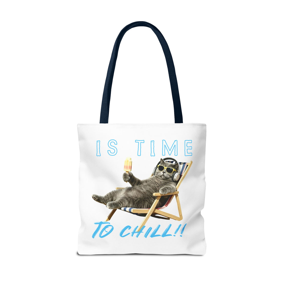 Summer Chill Cat Tote Bag | Funny Cat Lover Beach Bag