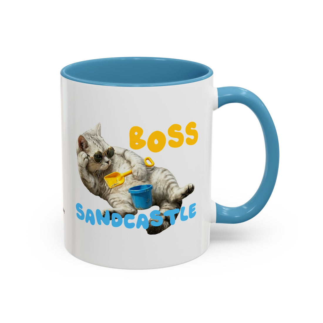 Funny Summer Cat Mug | Personalized Beach Cat Coffee Cup With Custom Text