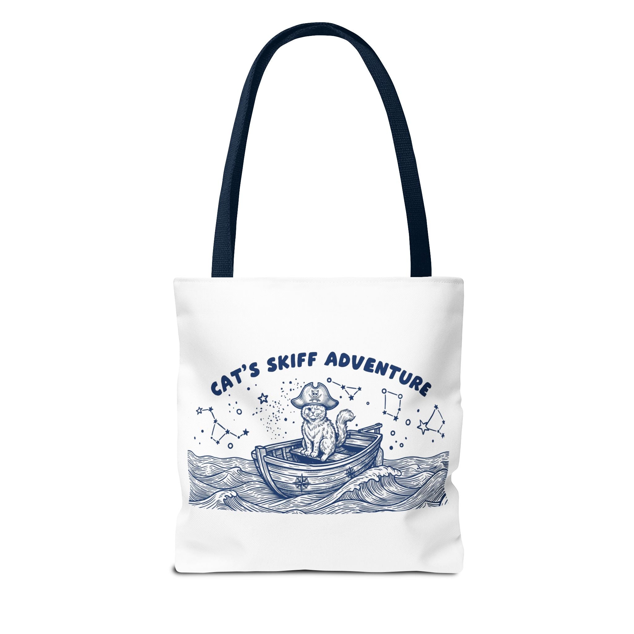 Cat's Skiff Adventure Tote Bag | Vintage Nautical Ocean Canvas Bag