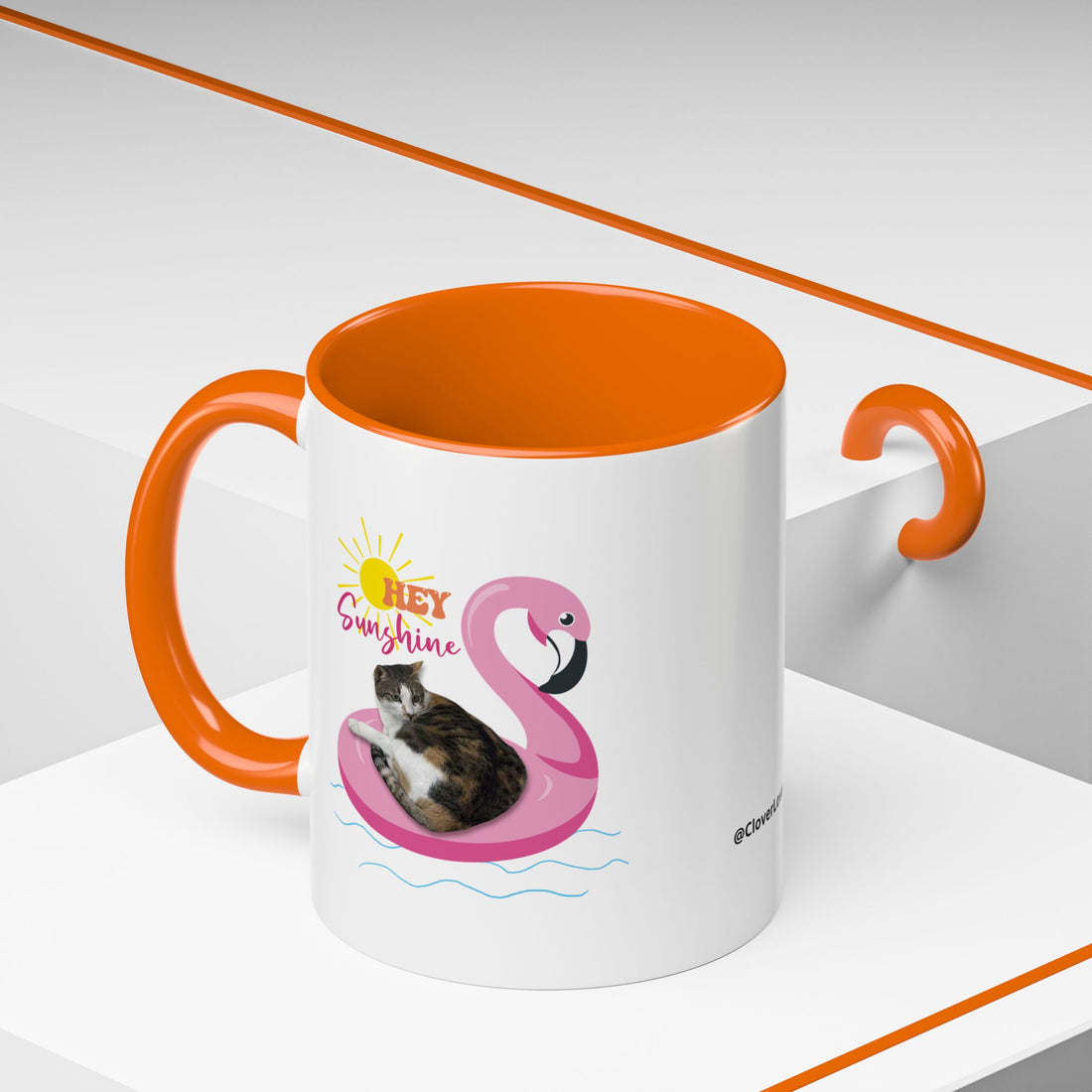 Cool Cat Summer Mug | Personalized Cat Photo Coffee Cup With Custom Text