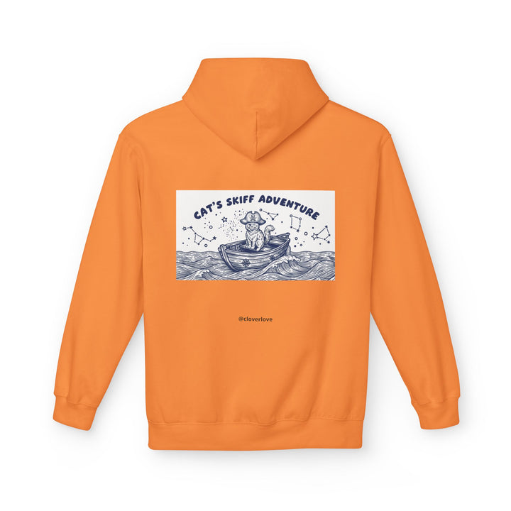 Katzen-Skiff-Abenteuer-Kapuzenpullover | Vintage Ozean Nautisch Grafik Sweatshirt